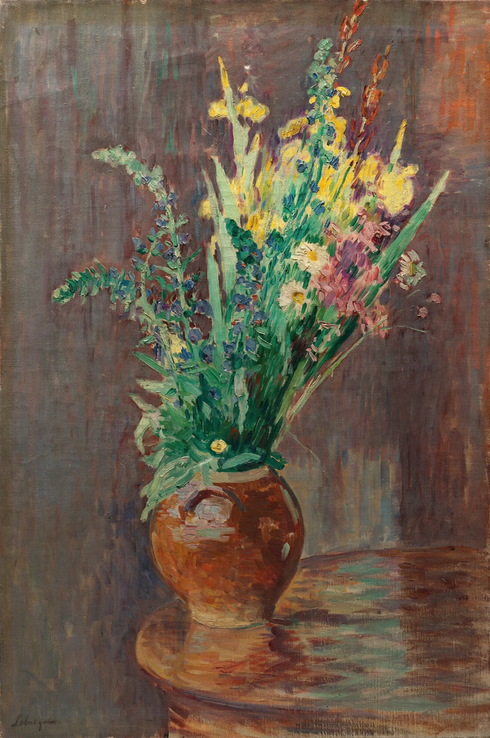 Gerbe De Fleurs Dans Un Pot Wall Art by Henri Lebasque - Canvas Print