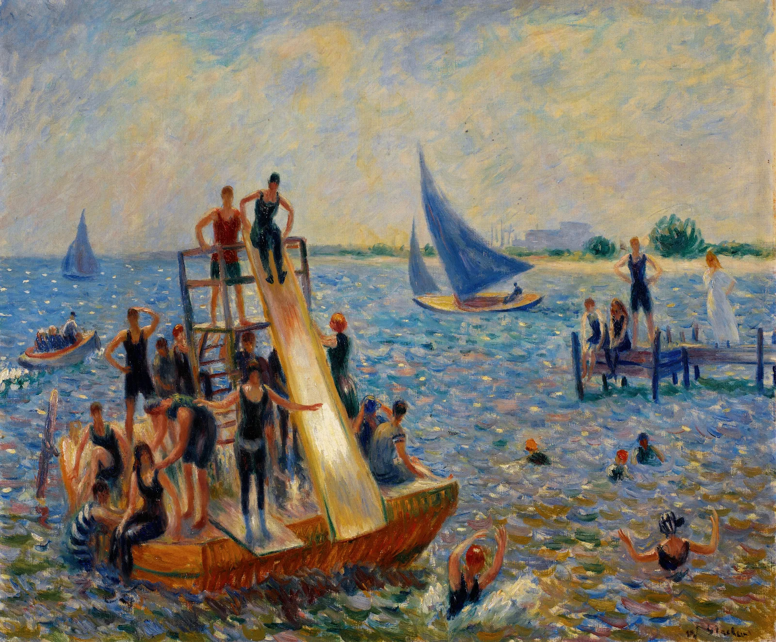The Raft Wall Art by William James Glackens - Canvas Print