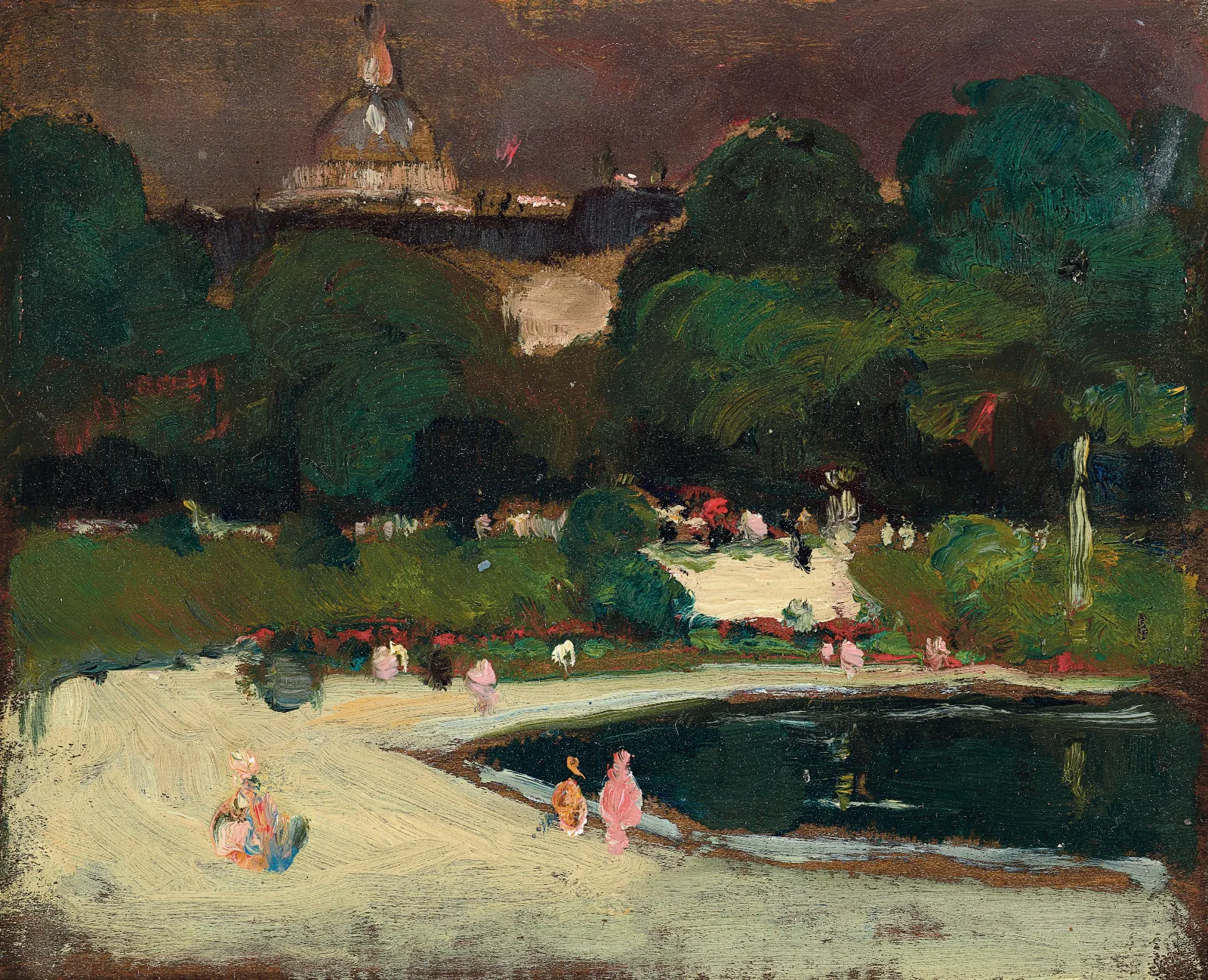 Luxembourg Gardens Stormy Sky Wall Art by Robert Henri - Canvas Print