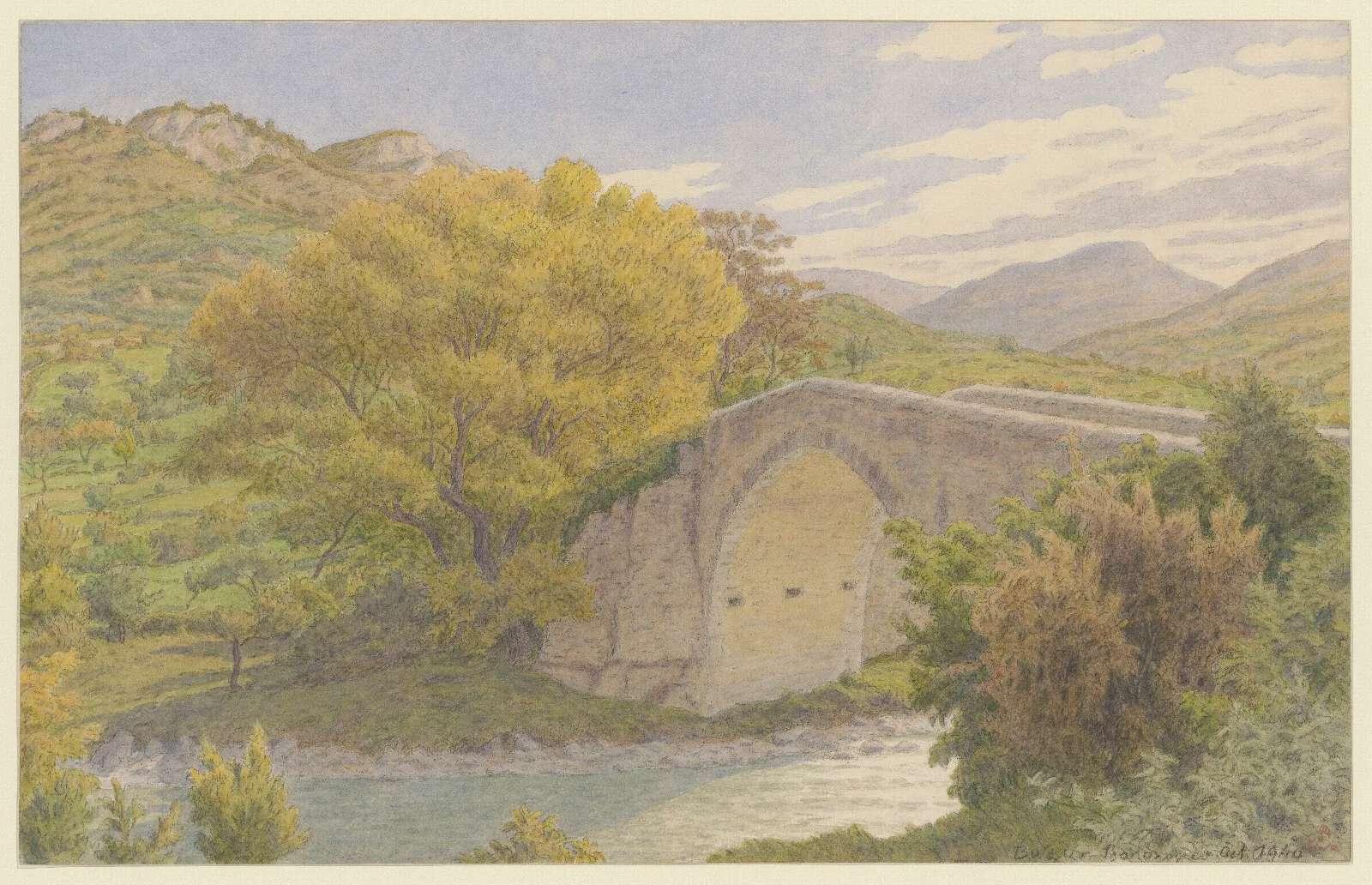 Buis Les Baronnies Le Vieux Pont Wall Art by Henri Rivière - Canvas Print