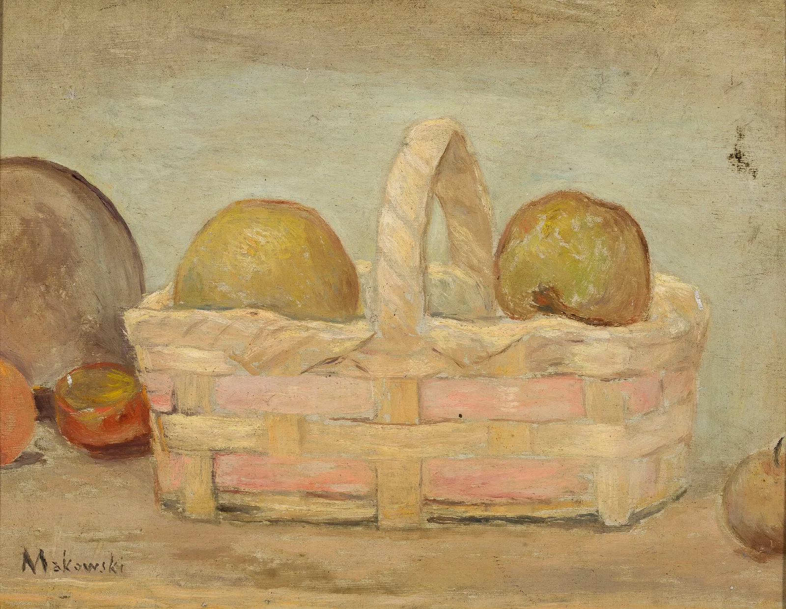 Apples In A Basket Wall Art by Tadeusz Makowski - Canvas Print