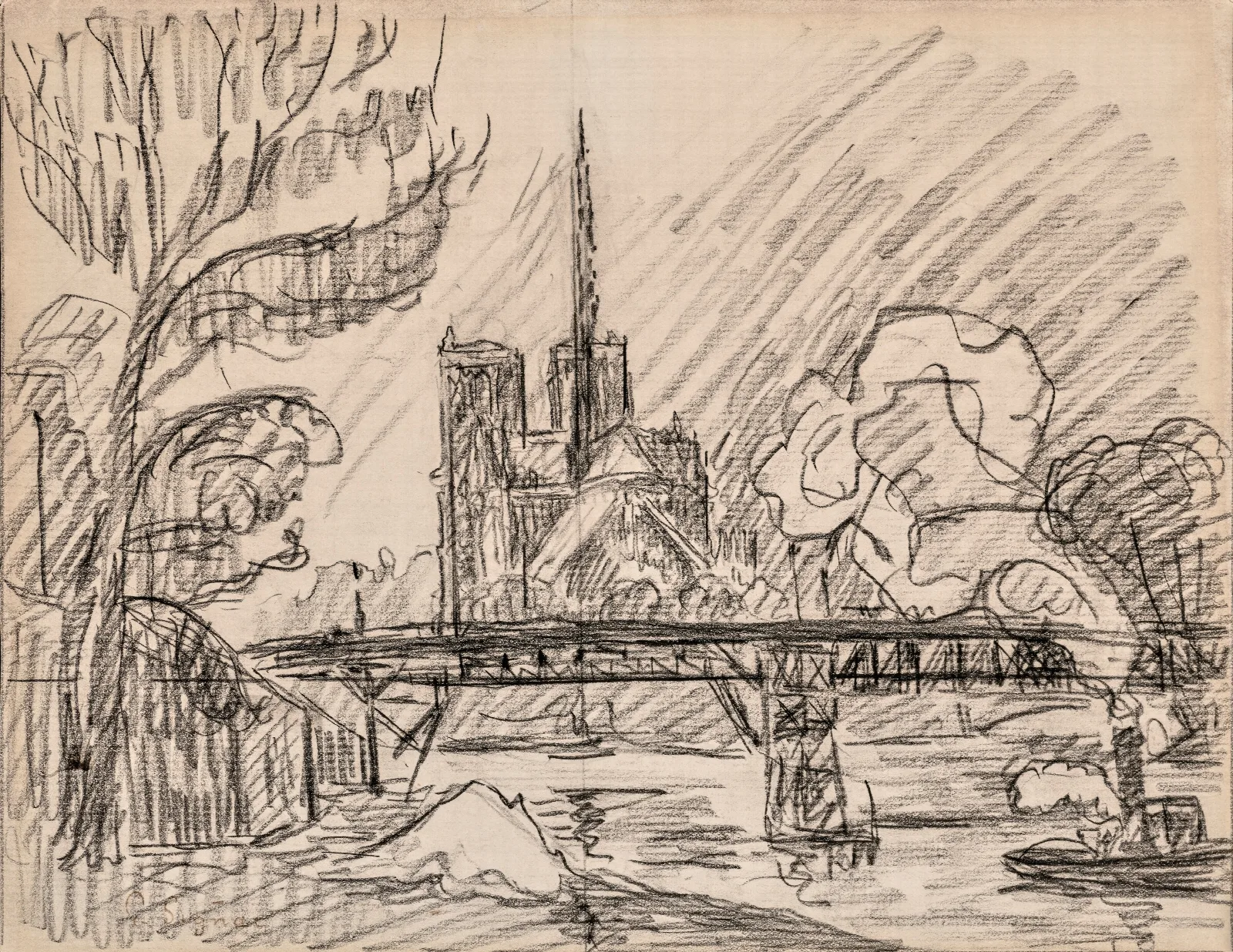Paris Notre Dame 2 Wall Art by Paul Signac - Canvas Print