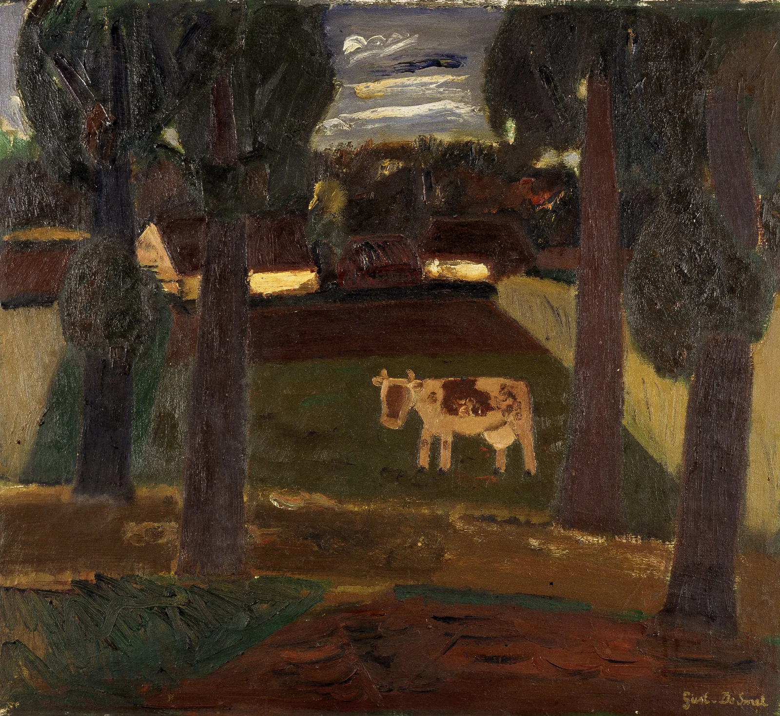 Meadows And A Farmhouse Wall Art by Gustave De Smet - Canvas Print