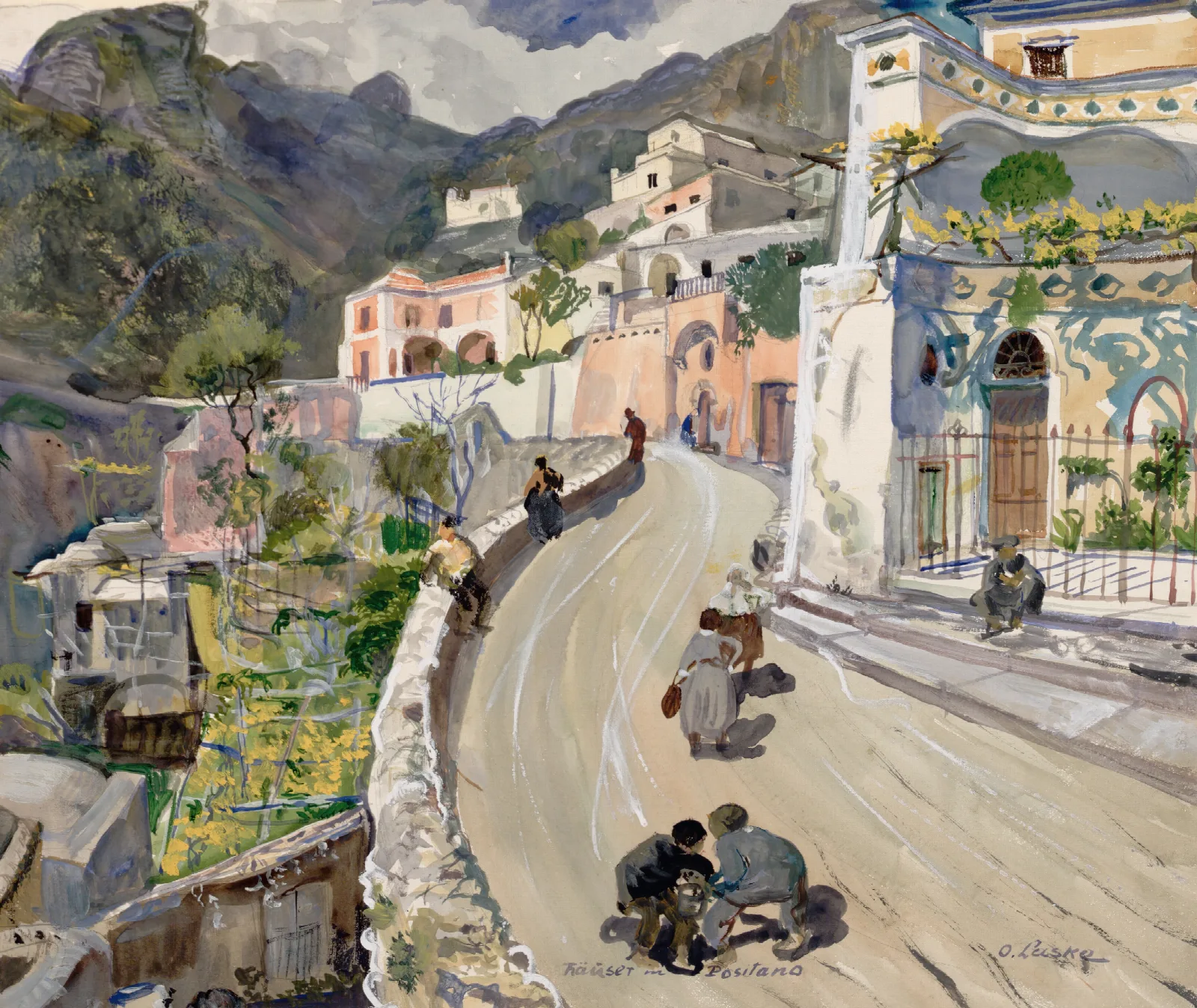 Ansicht Von Positano Wall Art by Oskar Laske - Canvas Print