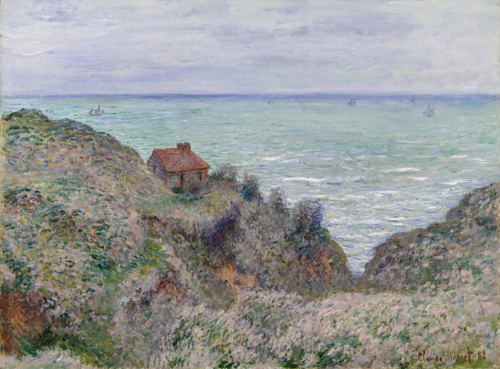 Cabin Of The Customs Watch Wall Art by Claude Monet - Canvas Print