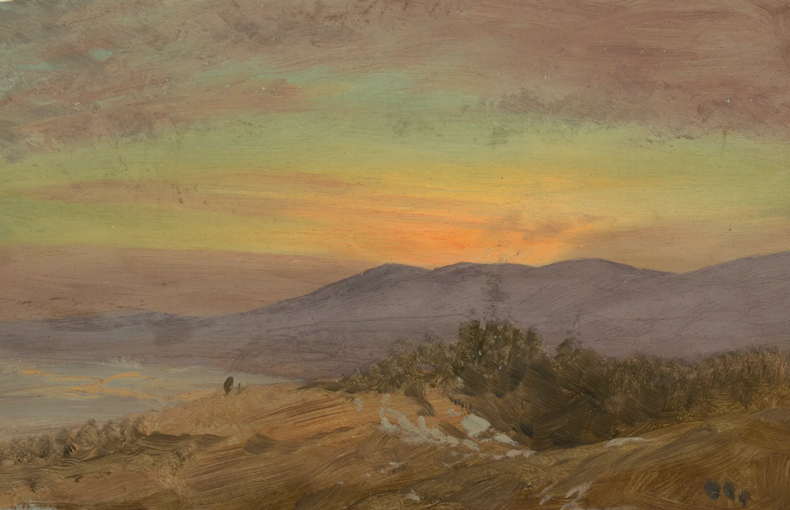 Hudson Valley Sunset Wall Art by Frederic Edwin Church - Canvas Print