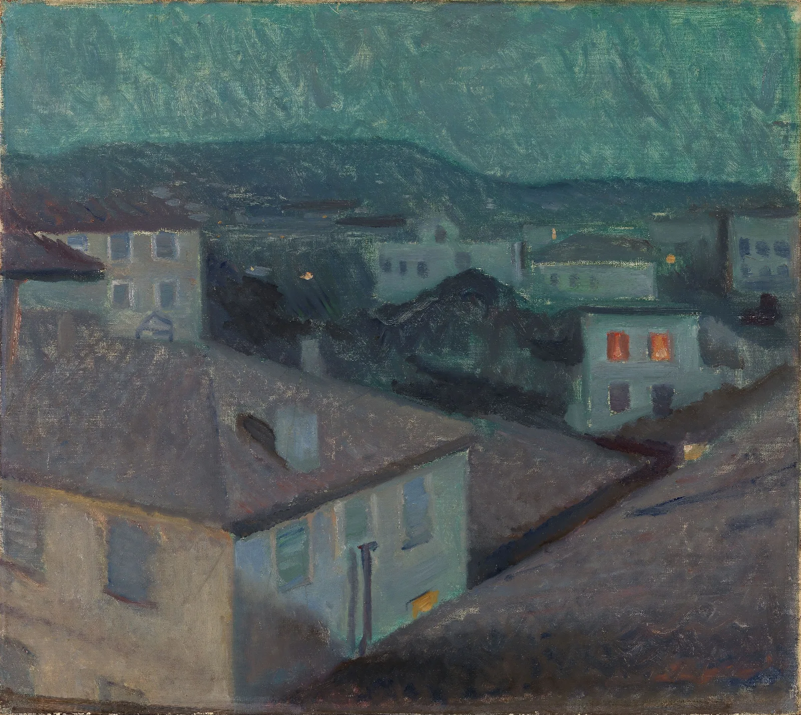 Night In Nice Wall Art by Edvard Munch - Canvas Print