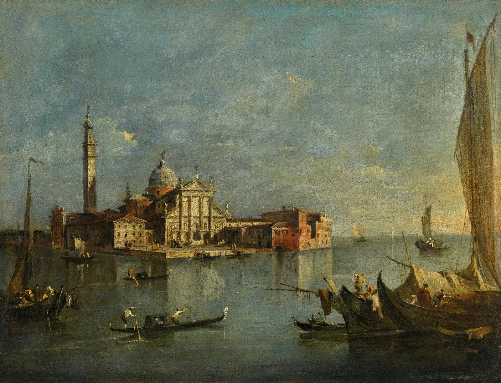 Venice A View Of San Giorgio Maggiore Wall Art by Francesco Guardi - Canvas Print