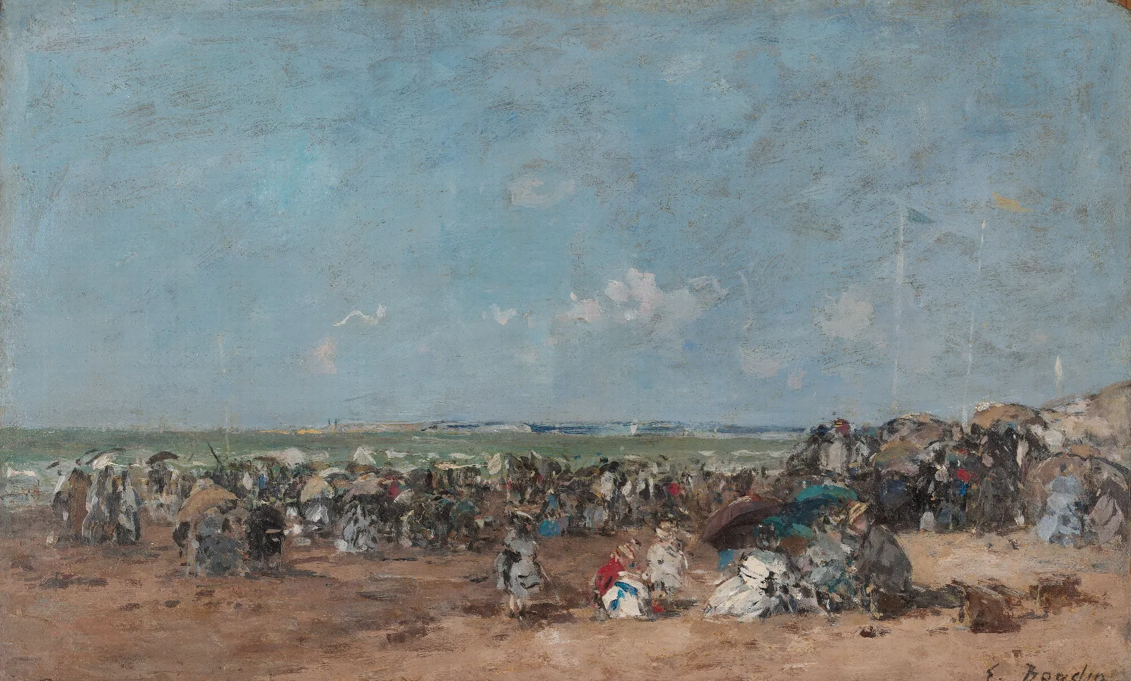 Beach Scene In Trouville Wall Art by Eugène Boudin - Canvas Print