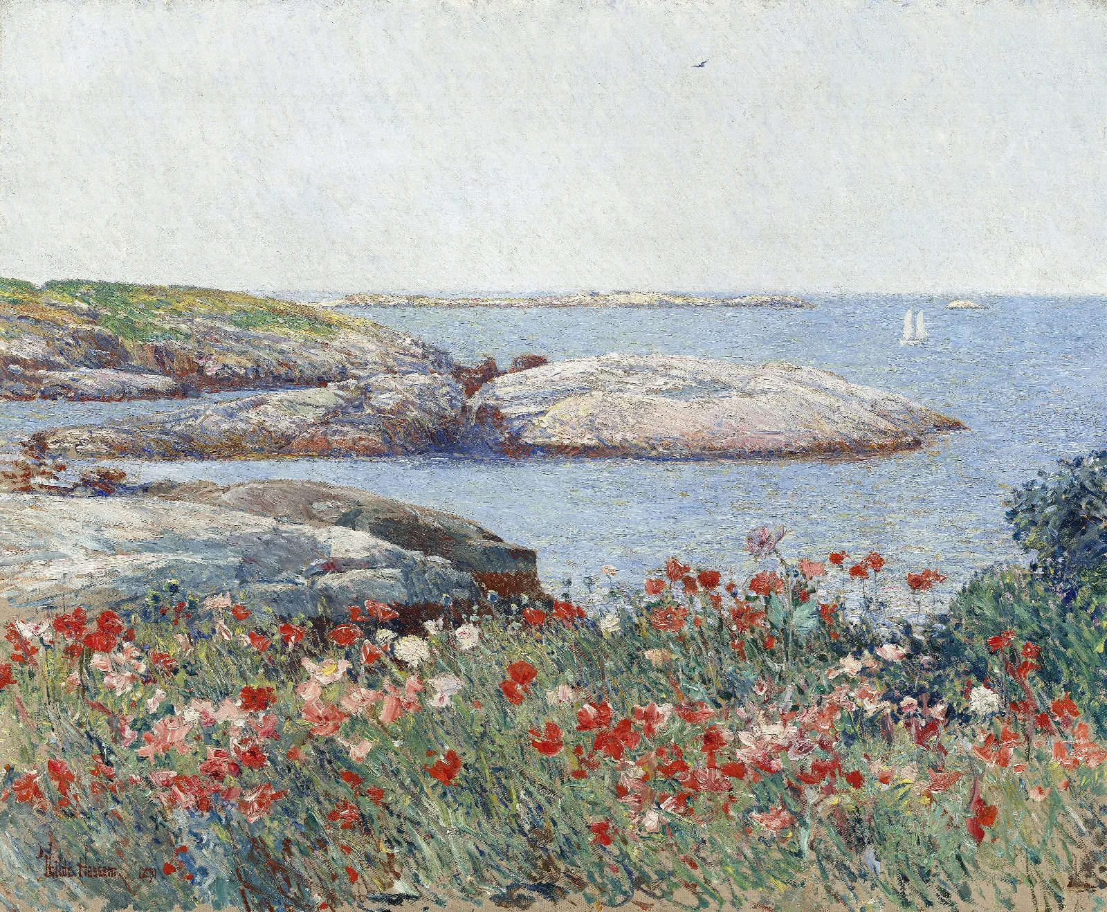 Poppiesisles Of Shoals Wall Art by Childe Hassam - Canvas Print