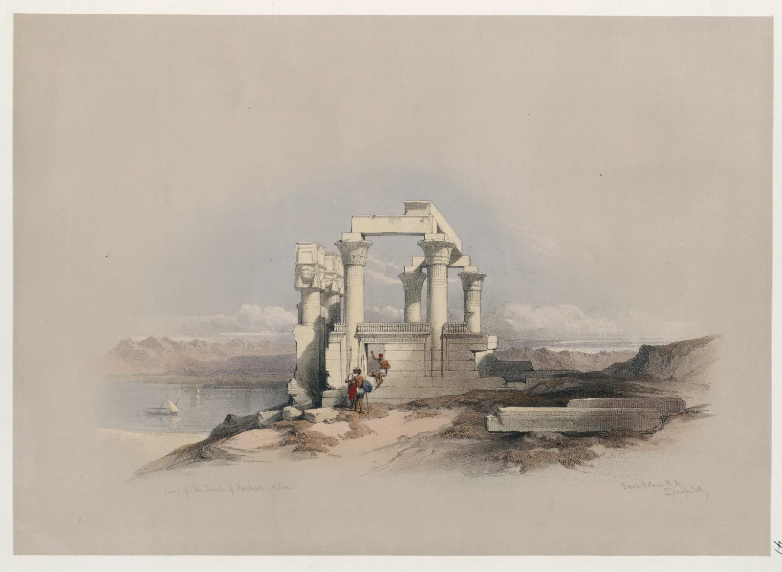 Ruins Of The Temple Of Kardeseh Qirtasi Nubia Wall Art by David Roberts - Canvas Print