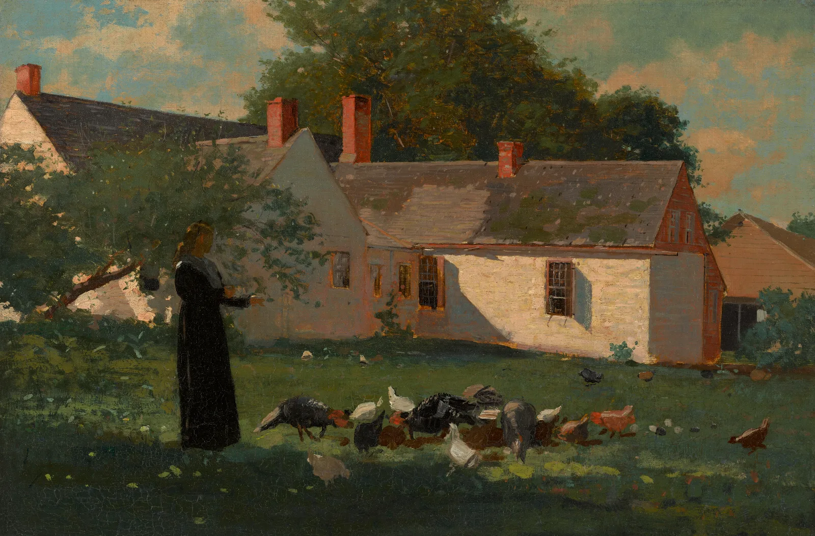 Farmyard Scene Wall Art by Winslow Homer - Canvas Print