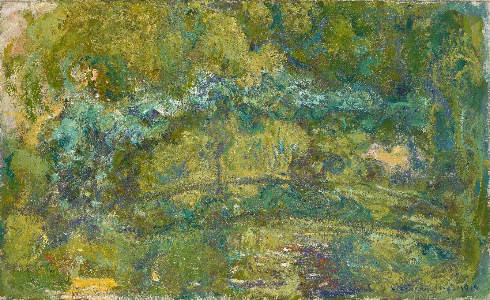 The Footbridge Over The Water Lily Pond Wall Art by Claude Monet - Canvas Print