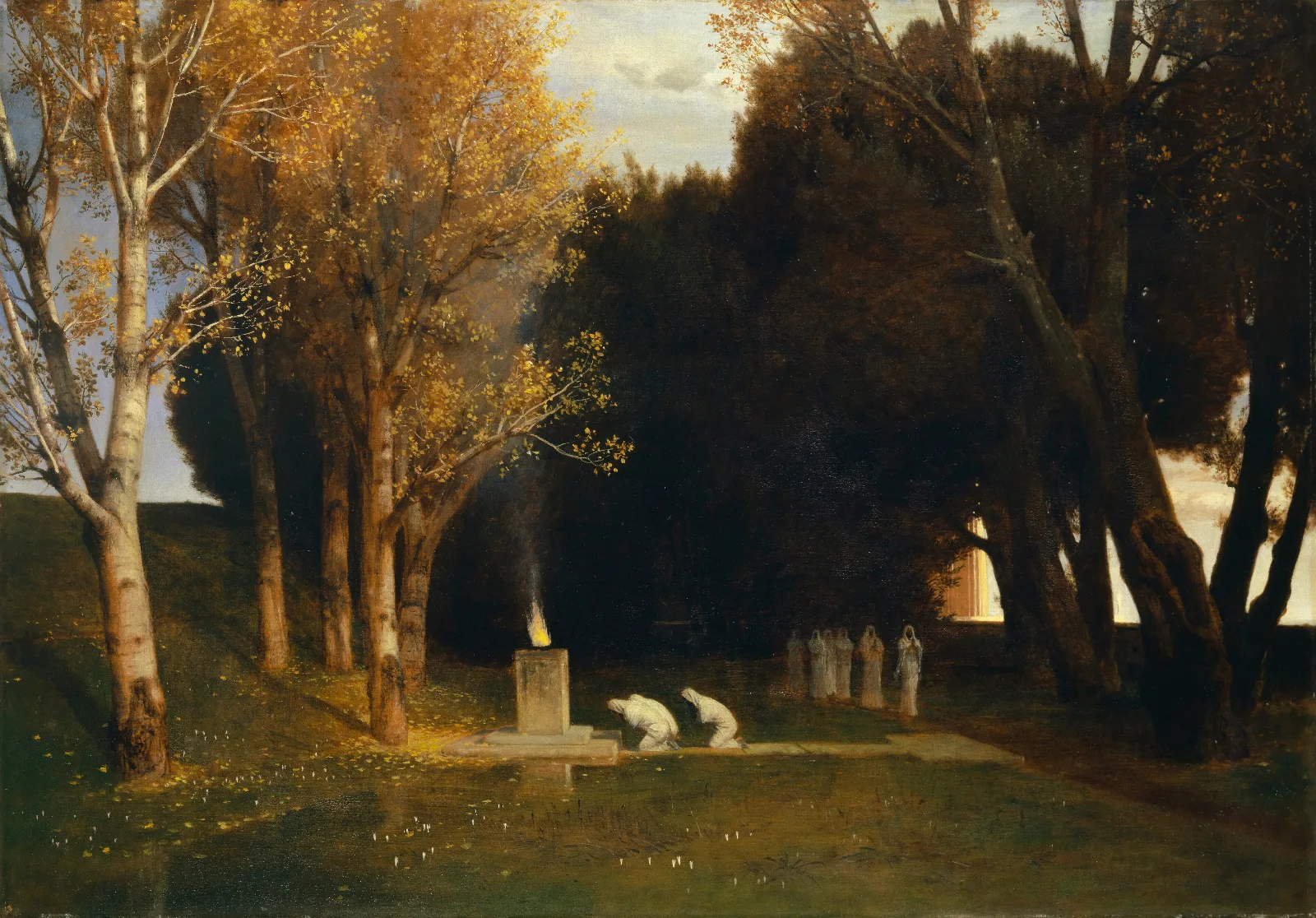 The Sacred Grove Wall Art by Arnold Böcklin - Canvas Print