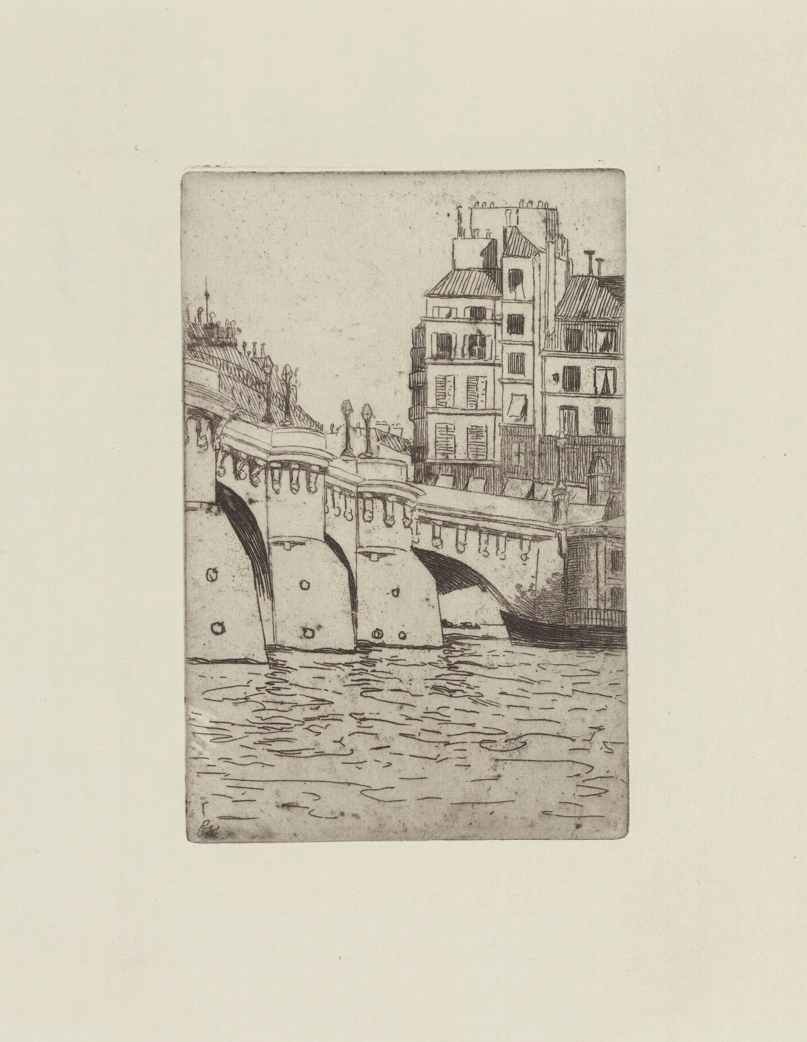Les Bains Du Pont Neuf Wall Art by Félix Vallotton - Canvas Print
