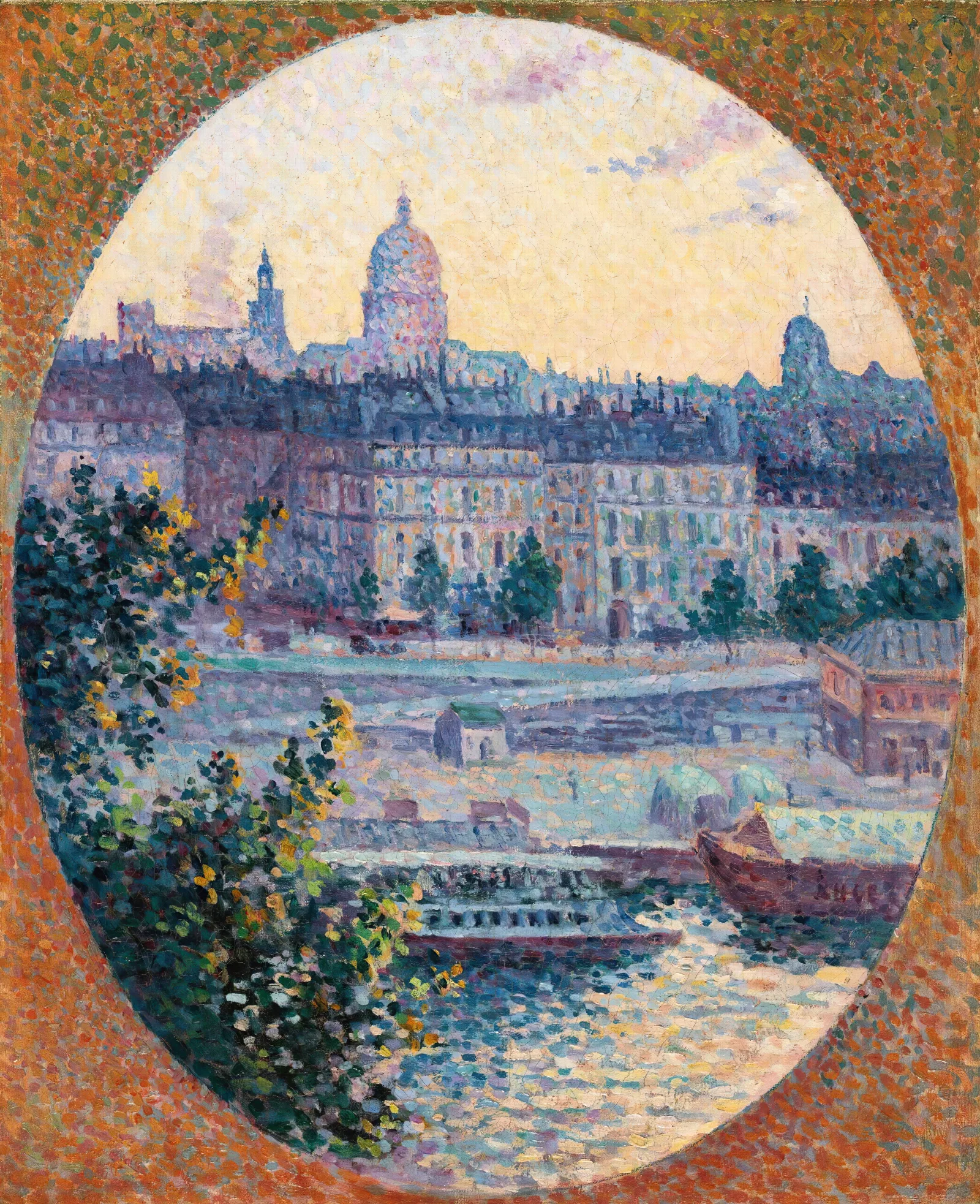 Le Quai Montebello Et La Colline Sainte Genevieve Wall Art by Maximilien Luce - Canvas Print