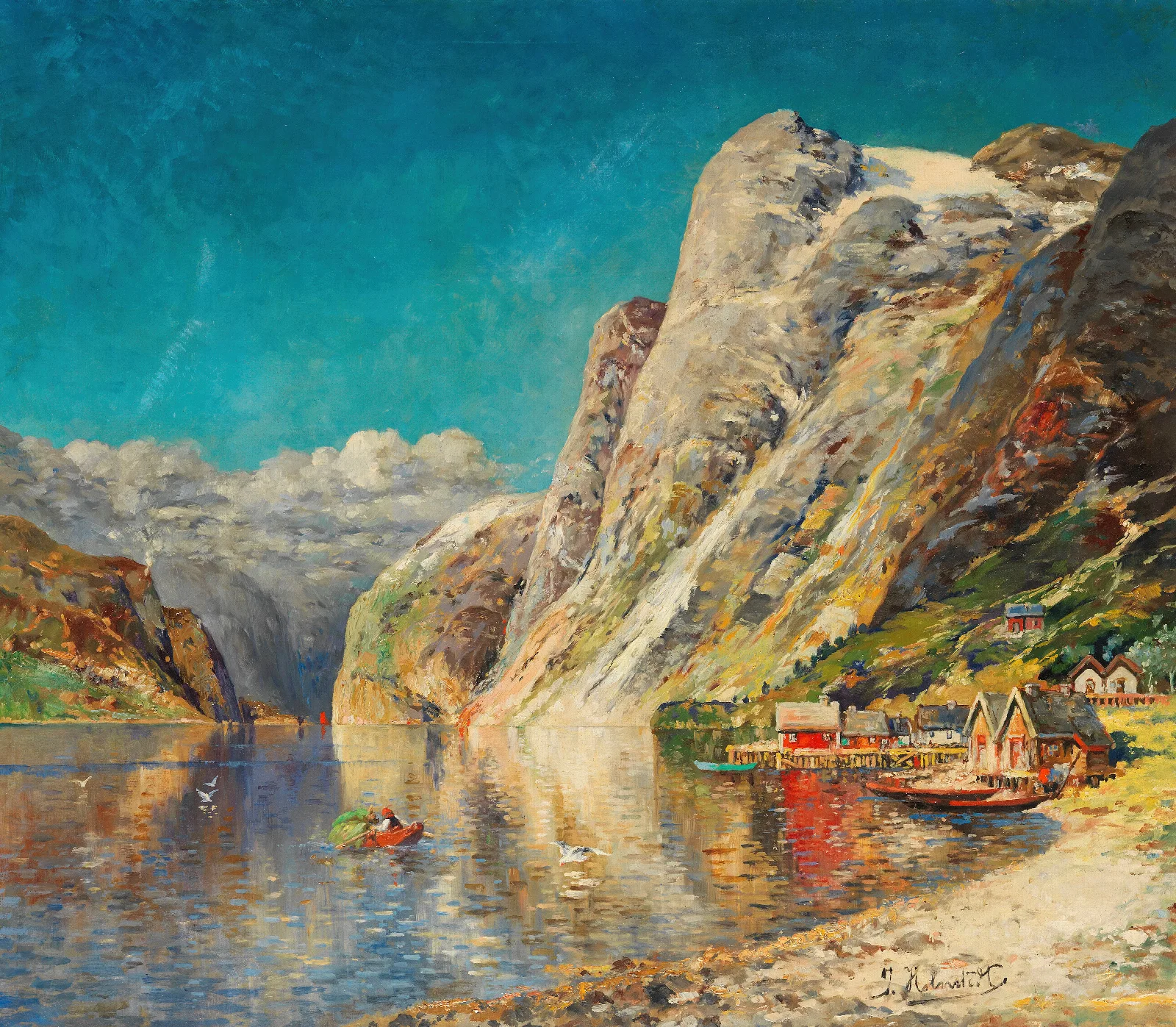 Sommer Am Norwegischen Fjord Wall Art by Karl Kaufmann - Canvas Print