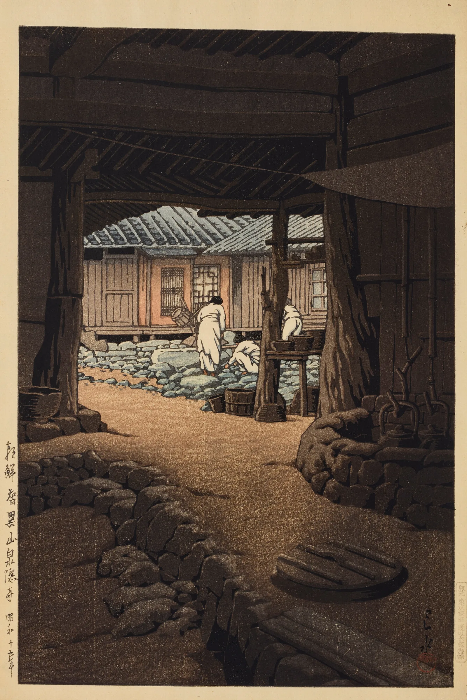 Chosen Chiizan Senin Ji The Cheoneunsa Temple Mount Jirisan Korea Wall Art by Kawase Hasui - Canvas Print