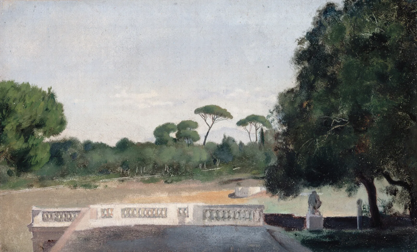 Jardins De La Villa Borghese Vus Depuis La Villa Medicis A Rome Wall Art by Jean-Jacques Henner - Canvas Print