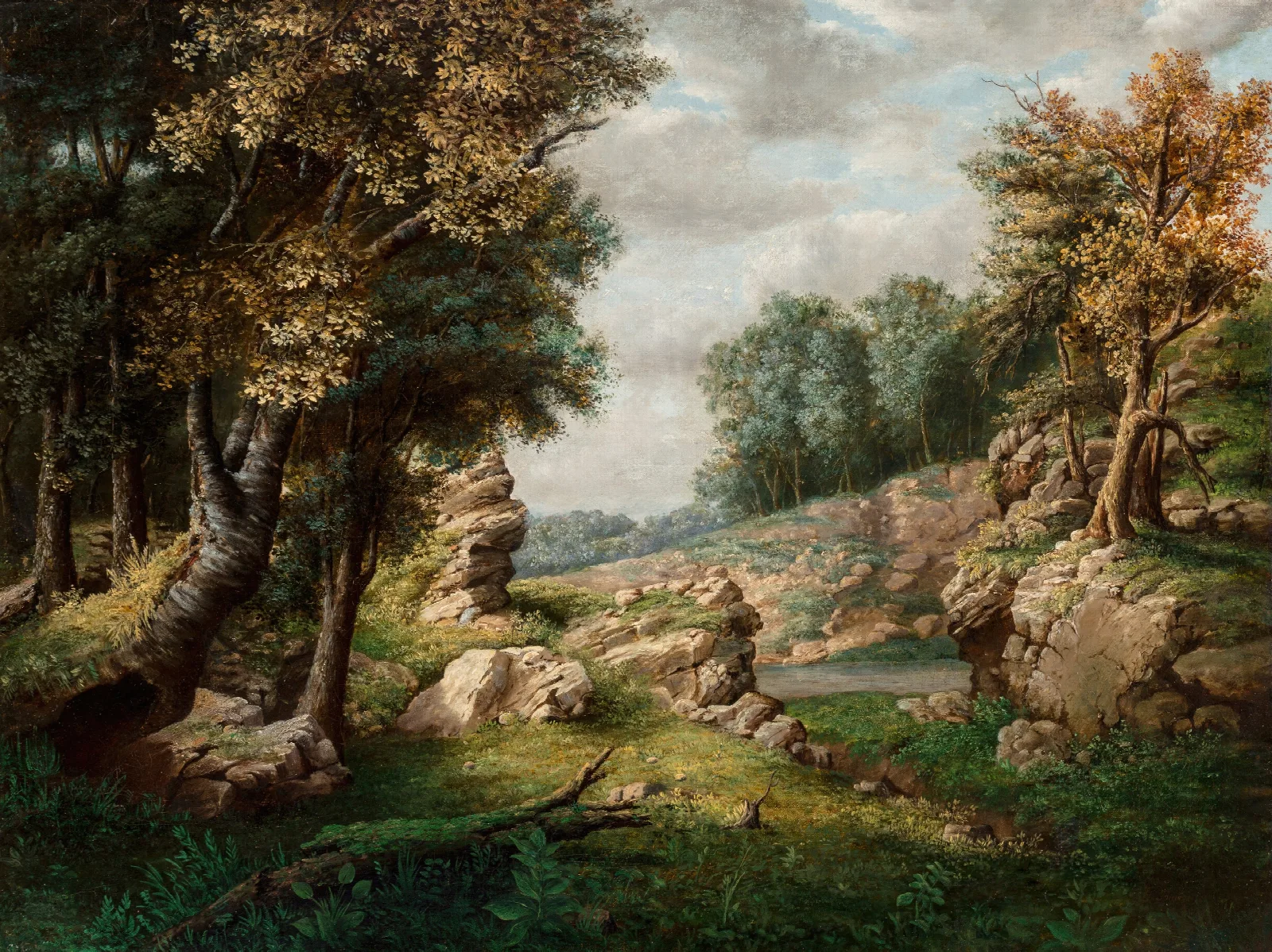 Rocky Dell Near The Village Wall Art by George Inness - Canvas Print