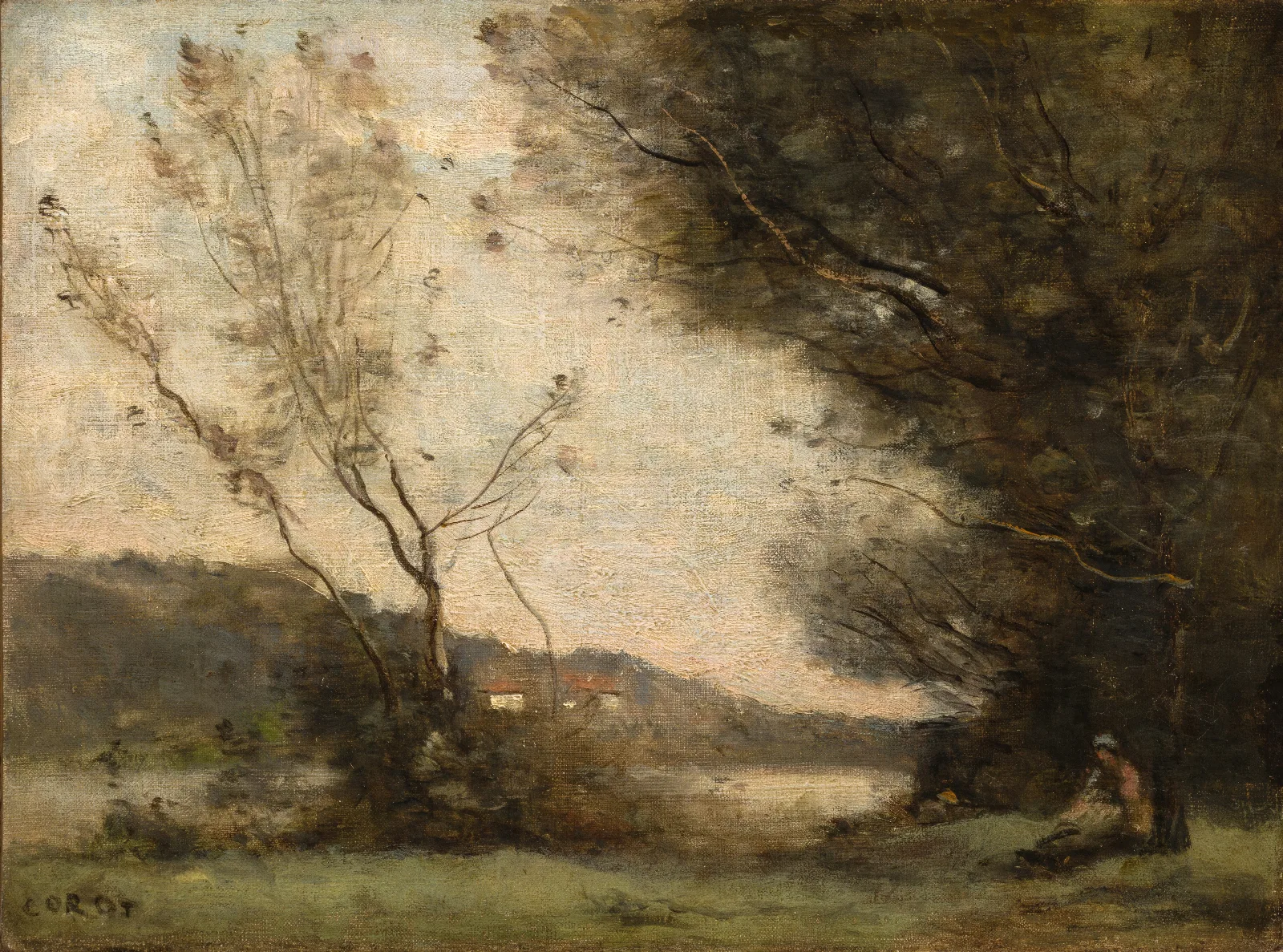 By The River 8 Wall Art by Jean-Baptiste-Camille Corot - Canvas Print