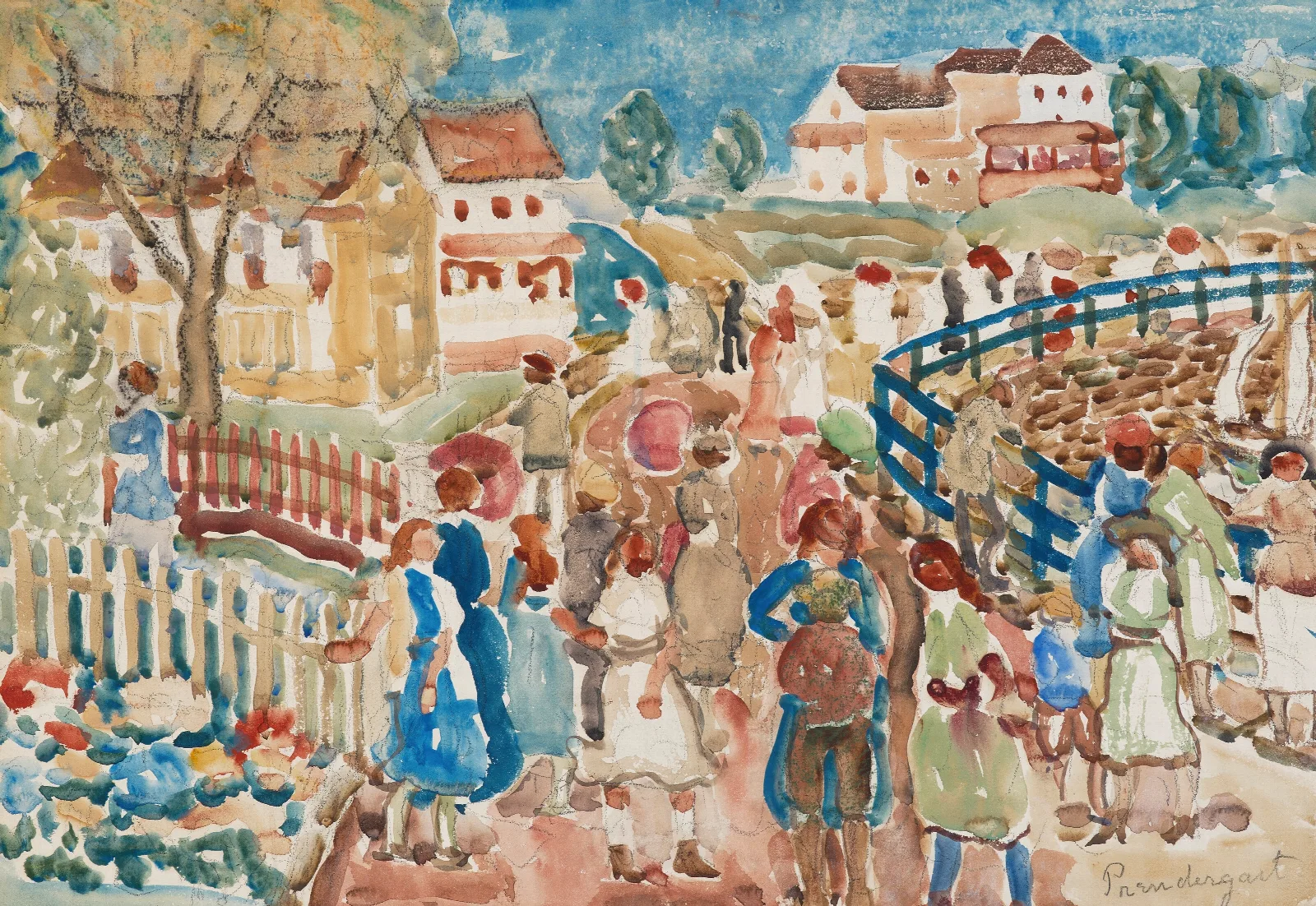 Country Lane Rockport Wall Art by Maurice Prendergast - Canvas Print