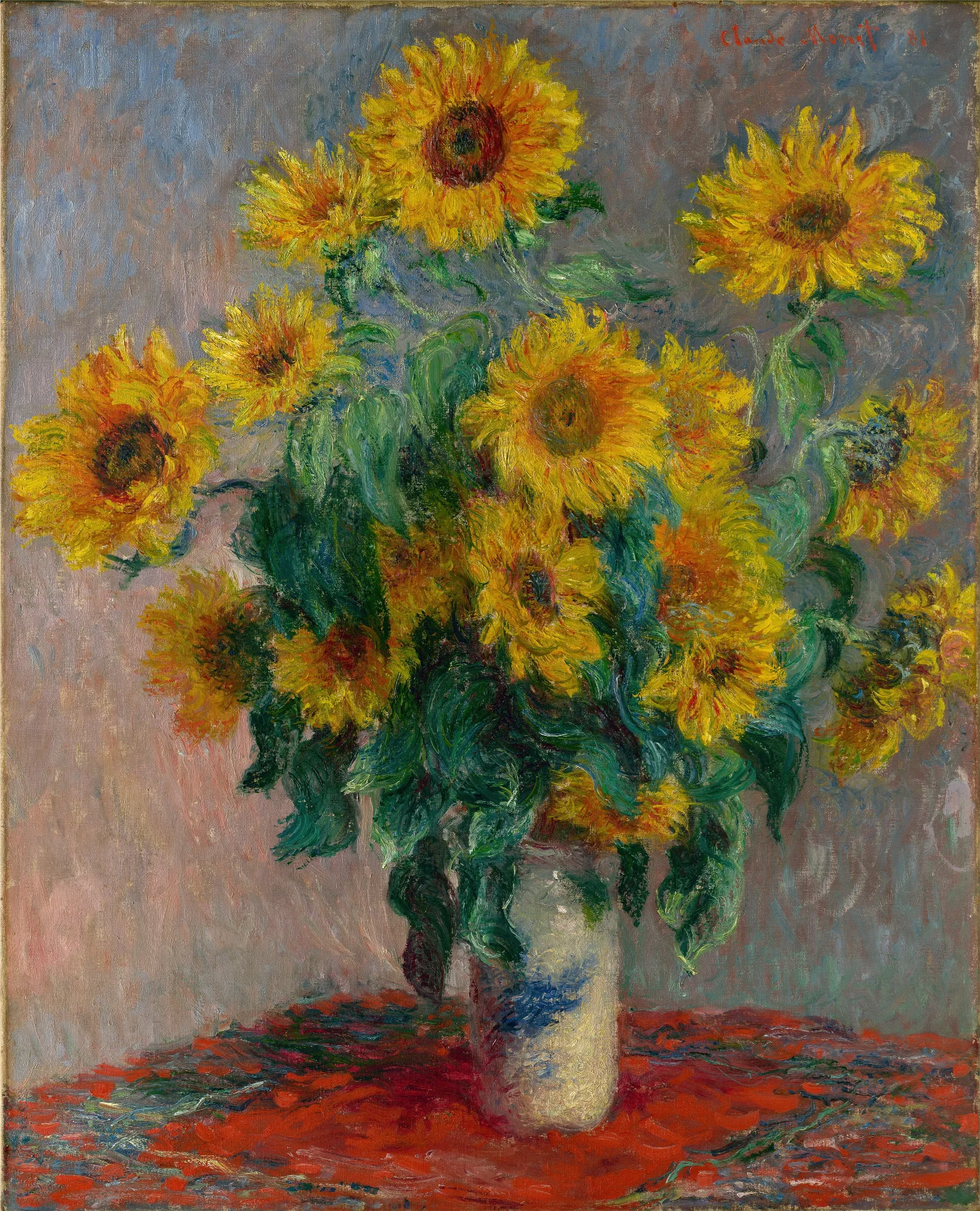 Bouquet Of Sunflowers Wall Art by Claude Monet - Canvas Print