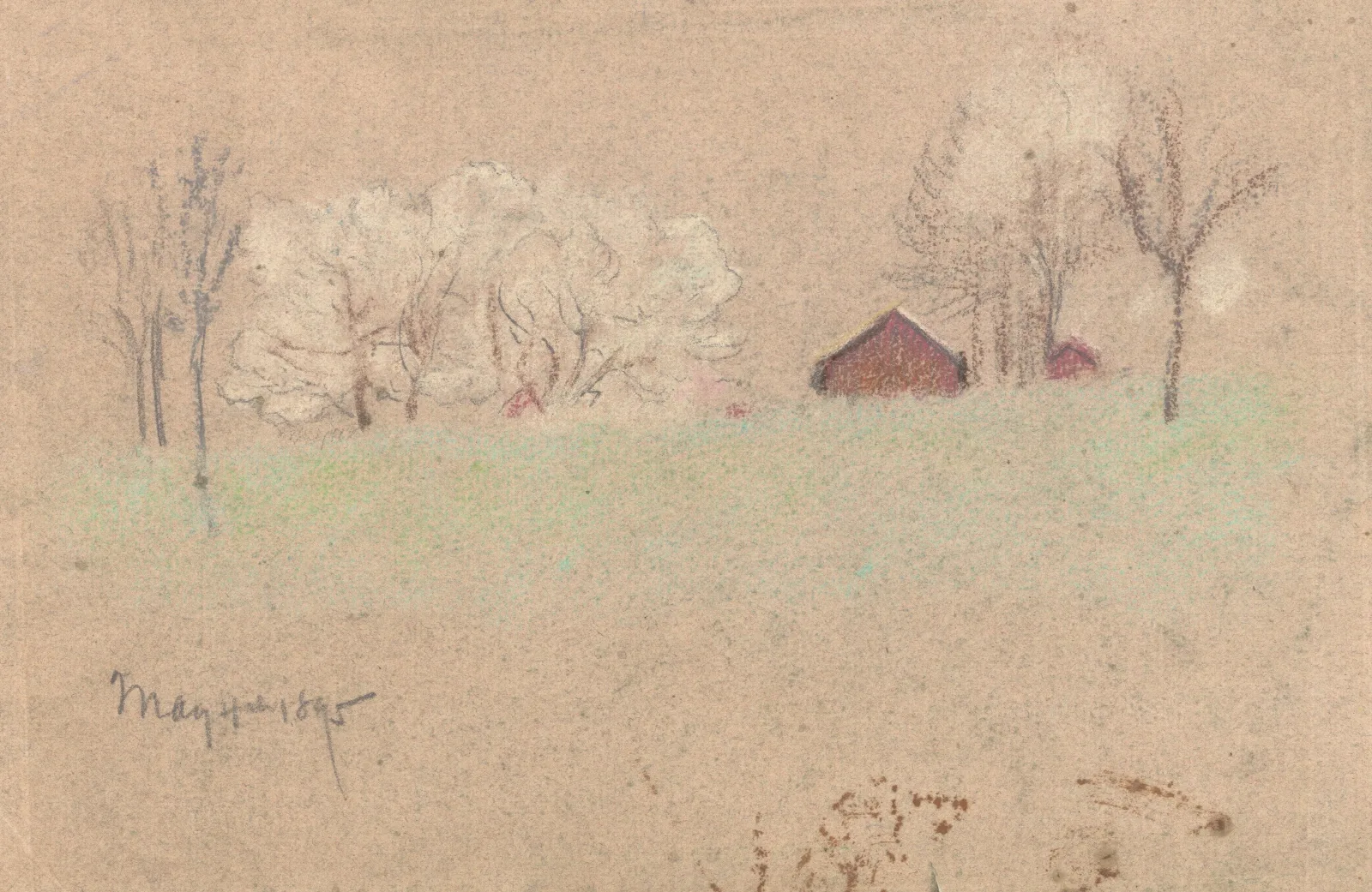 The Red Barn Wall Art by Arthur Bowen Davies - Canvas Print
