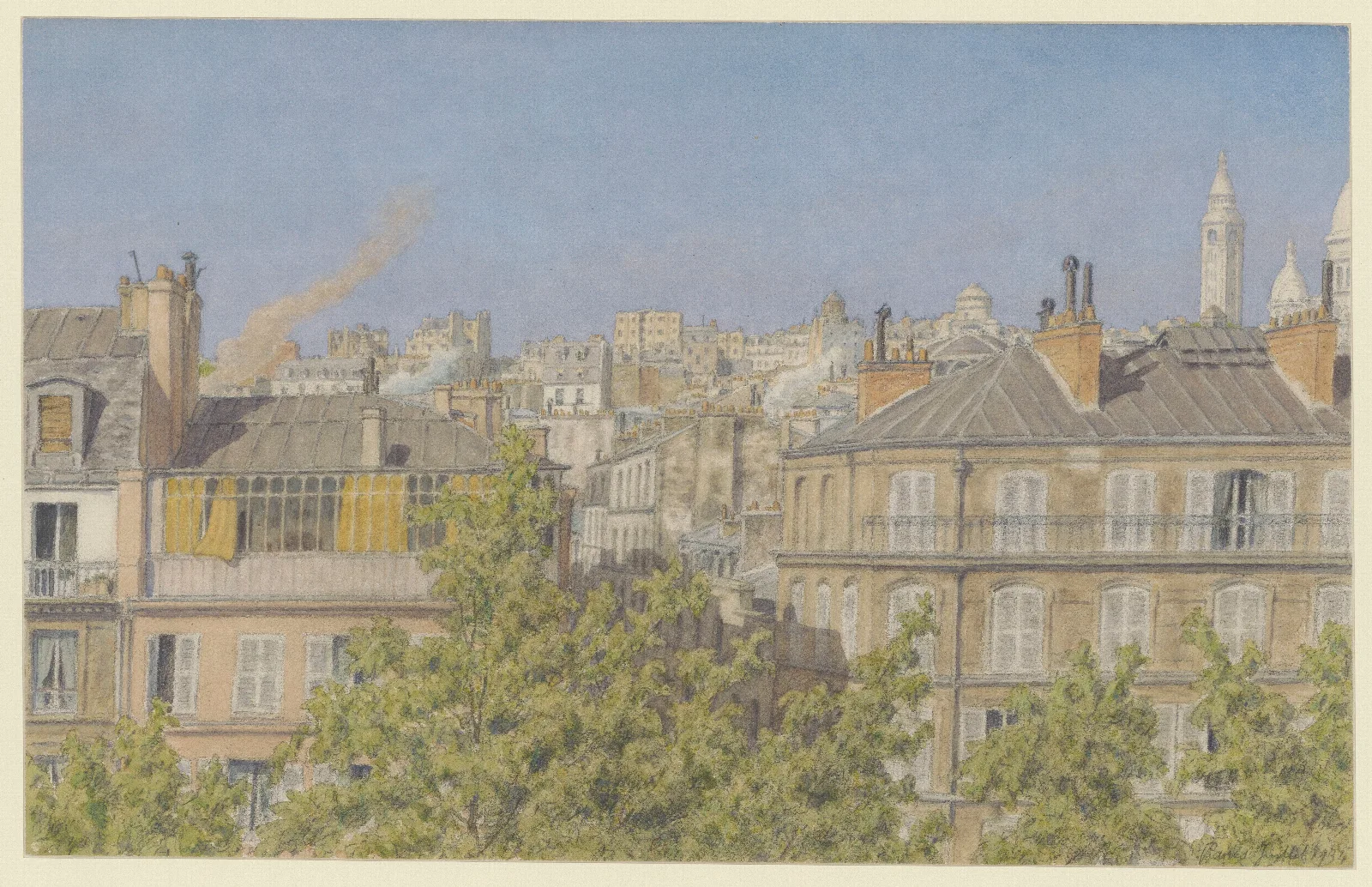 Paris Vue Depuis Le Balcon Du 29 Boulevard De Clichy Wall Art by Henri Rivière - Canvas Print