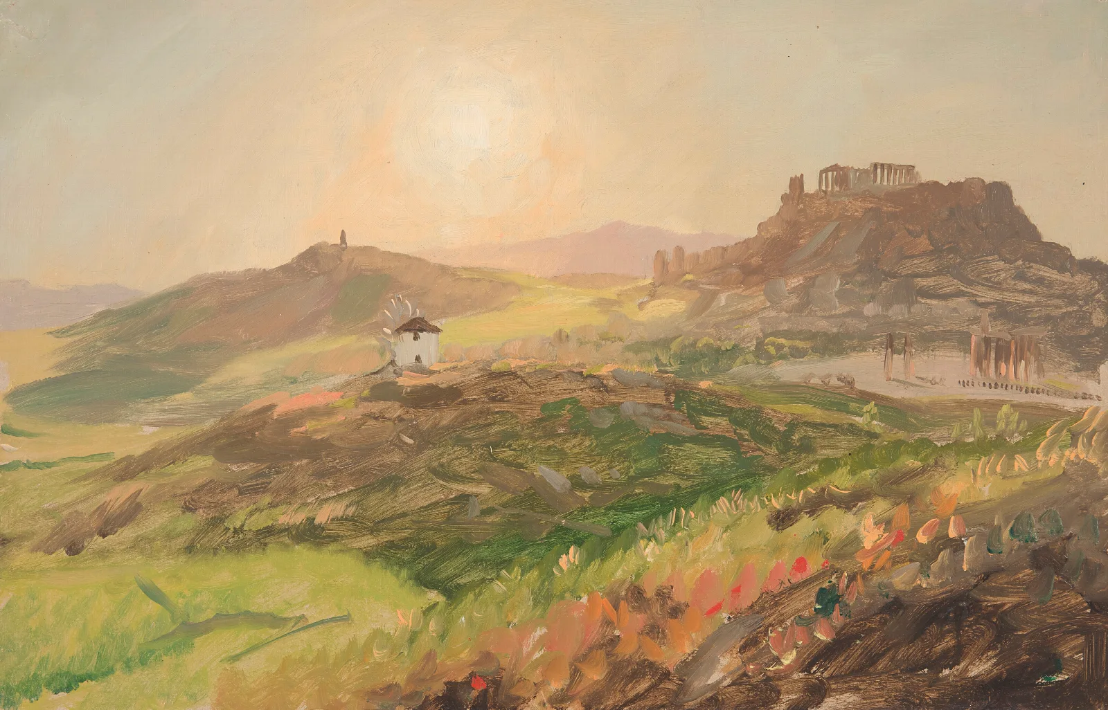 View Of The Acropolis Athens Wall Art by Frederic Edwin Church - Canvas Print
