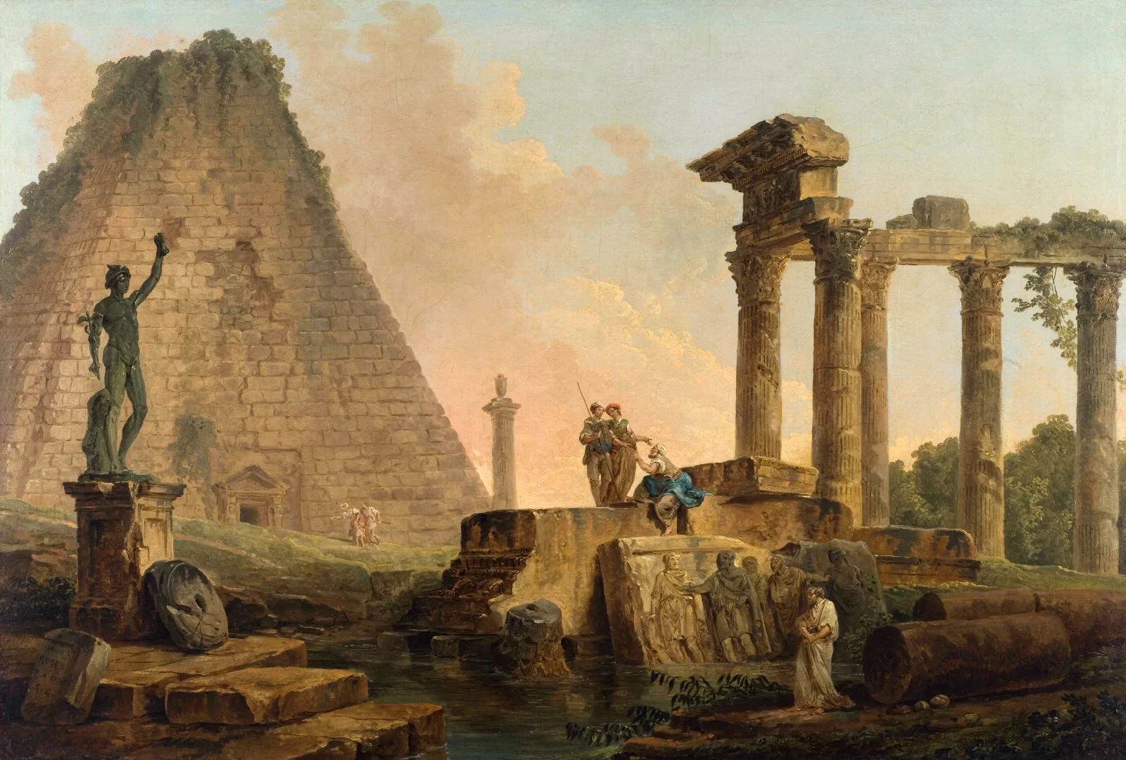 Ruines Romaines Wall Art by Hubert Robert - Canvas Print
