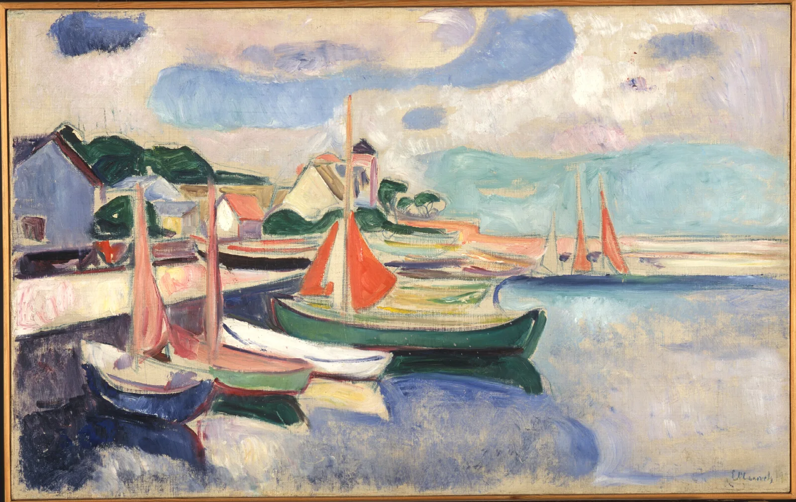 Taarbaek Harbour Wall Art by Edvard Munch - Canvas Print