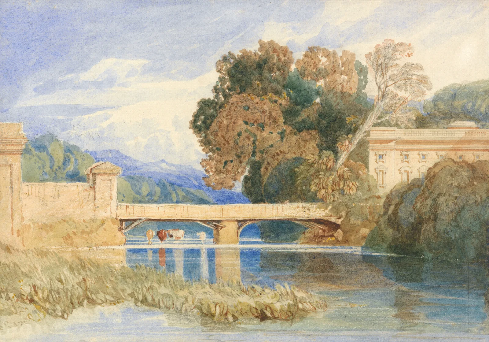 Chateau Navarre Near Evreux Normandy Wall Art by John Sell Cotman - Canvas Print