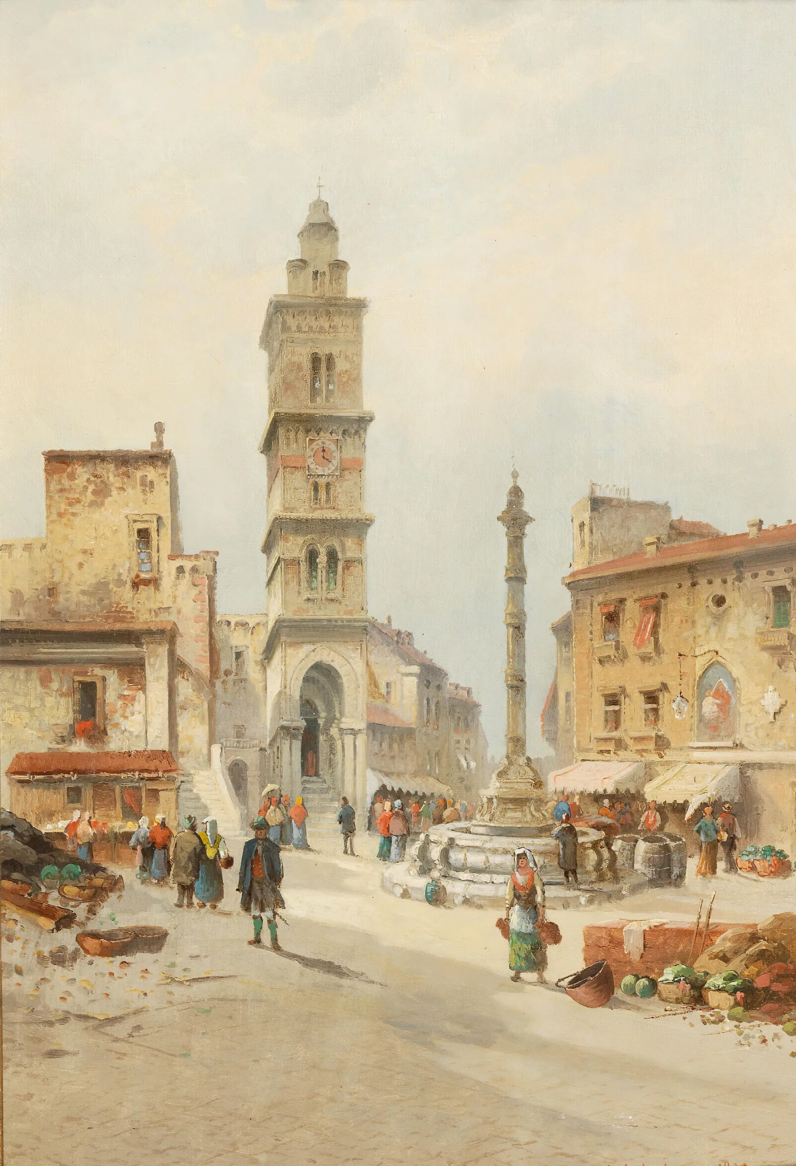 Platz In Capua In Italien Wall Art by Karl Kaufmann - Canvas Print