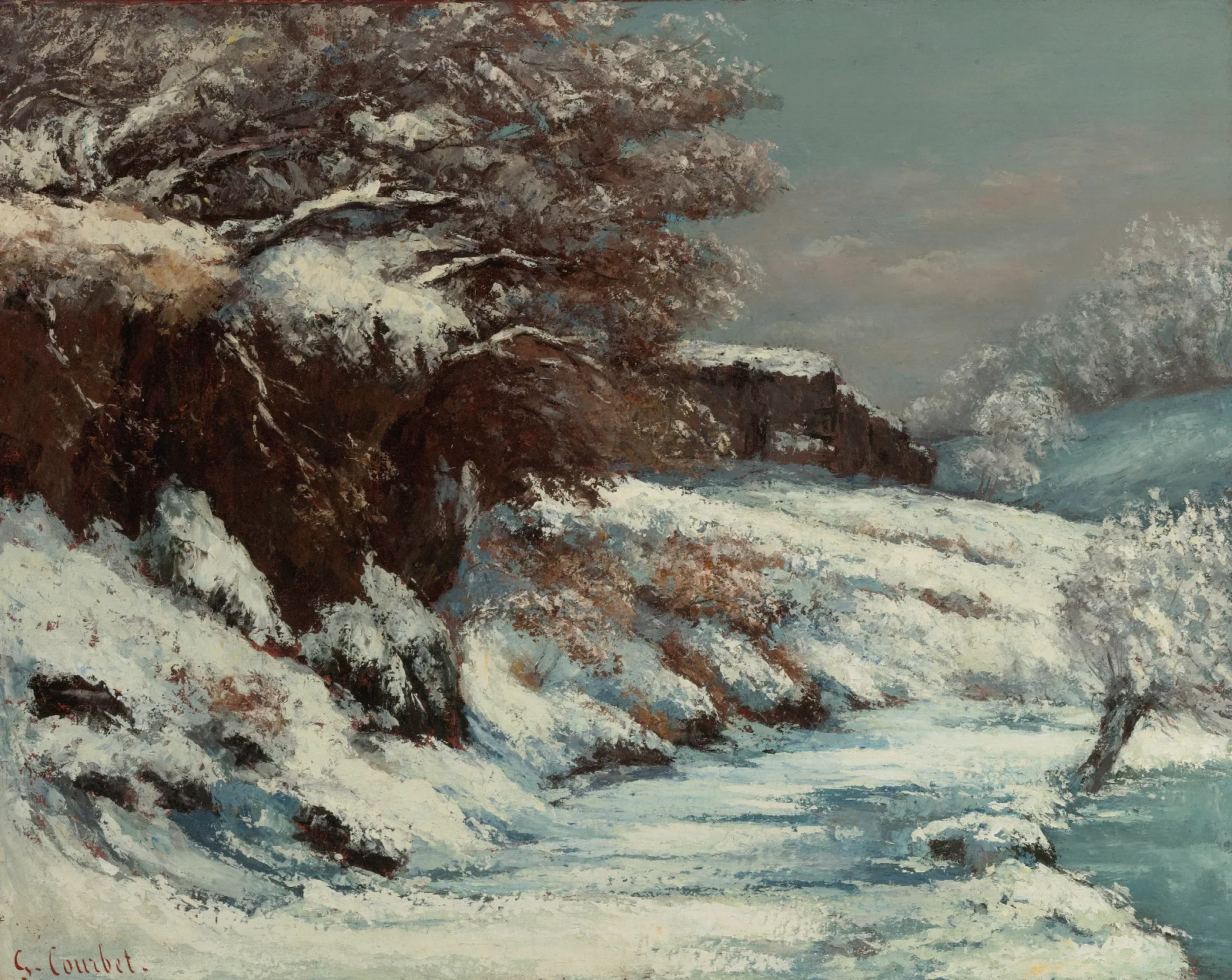 Effet De Neige Wall Art by Gustave Courbet - Canvas Print