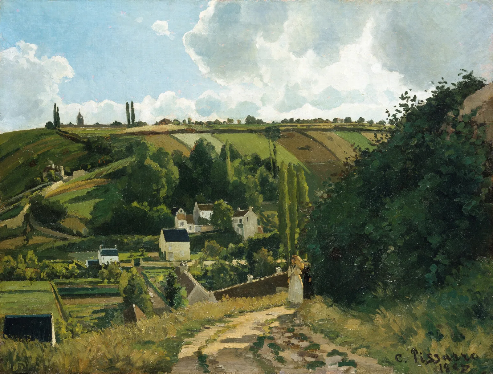 Jalais Hill Pontoise Wall Art by Camille Pissarro - Canvas Print