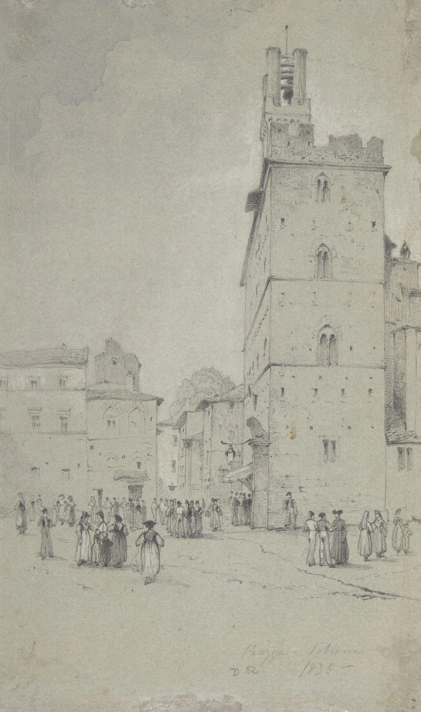 The Palazzo Dei Priori Volterra Wall Art by David Roberts - Canvas Print