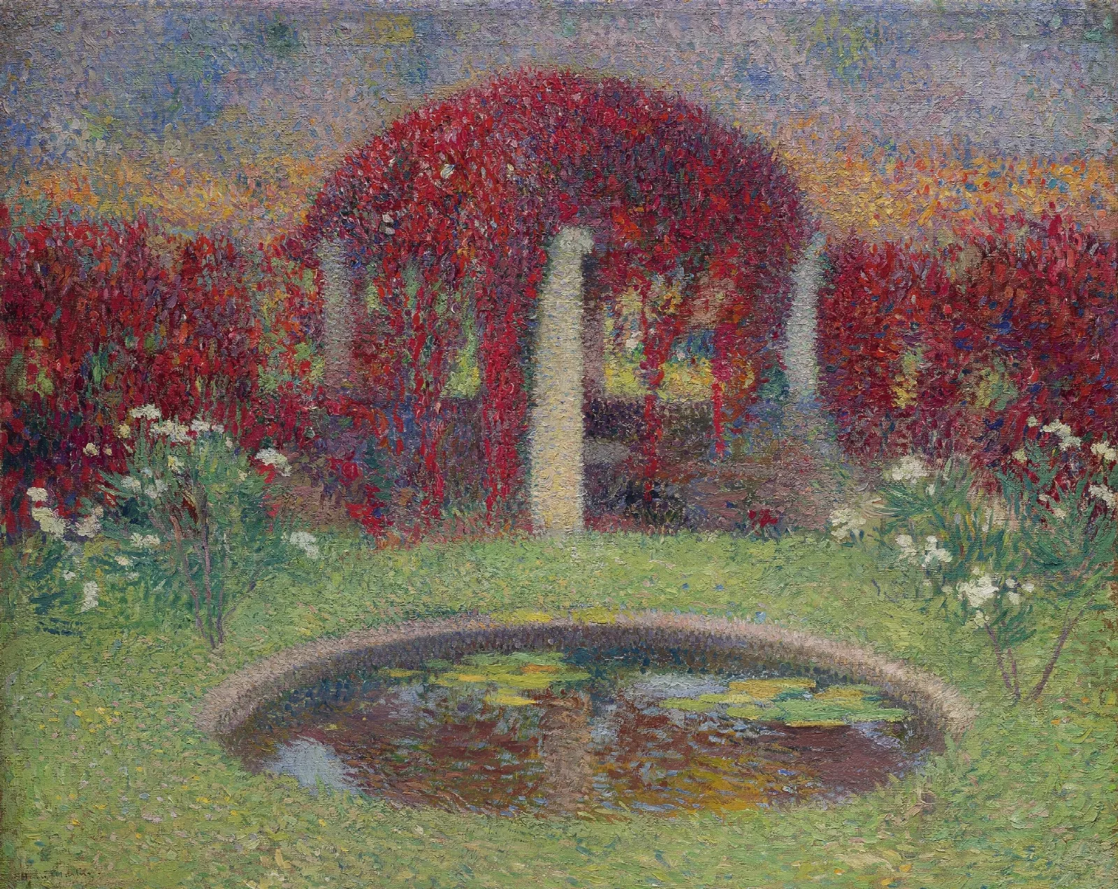 Le Bassin Et Le Tonnelle 2 Wall Art by Henri Martin - Canvas Print