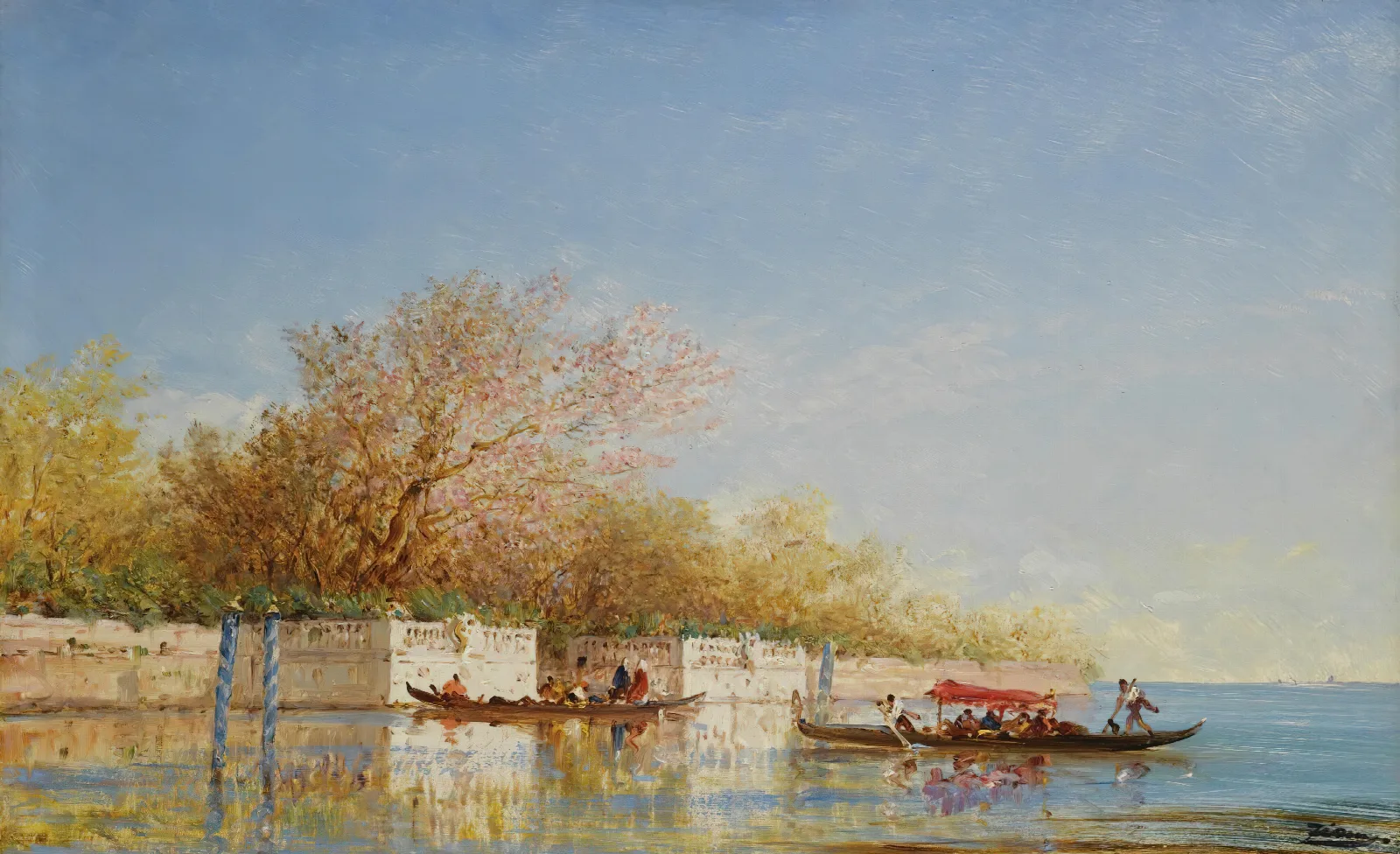 Les Jardins Francais Wall Art by Félix Ziem - Canvas Print
