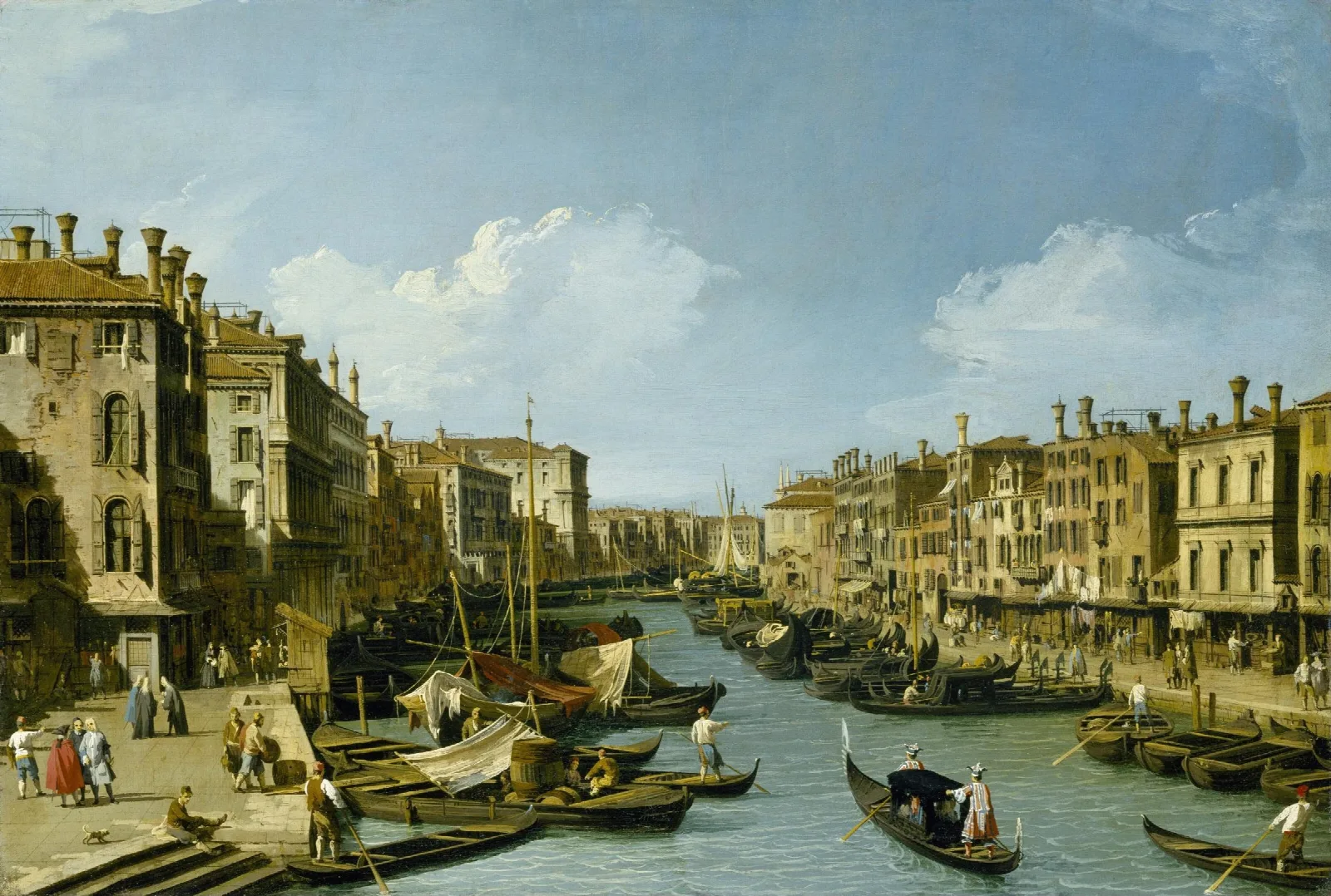 The Grand Canal Near The Rialto Bridge Venice Wall Art by Canaletto - Canvas Print