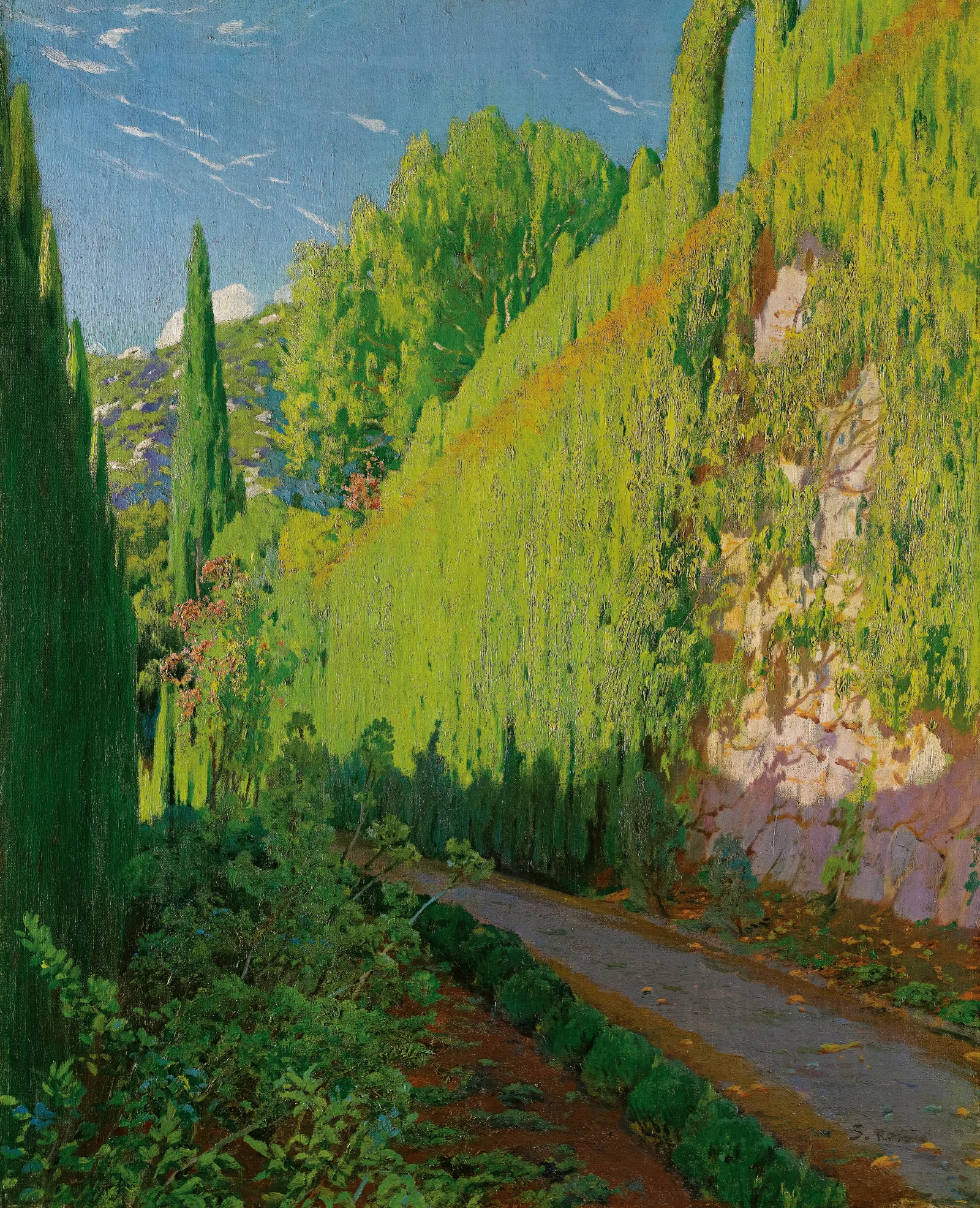 Jardin De Sa Coma Valdemosa Garden Of Sa Coma Valdemosa Wall Art by Santiago Rusiñol - Canvas Print