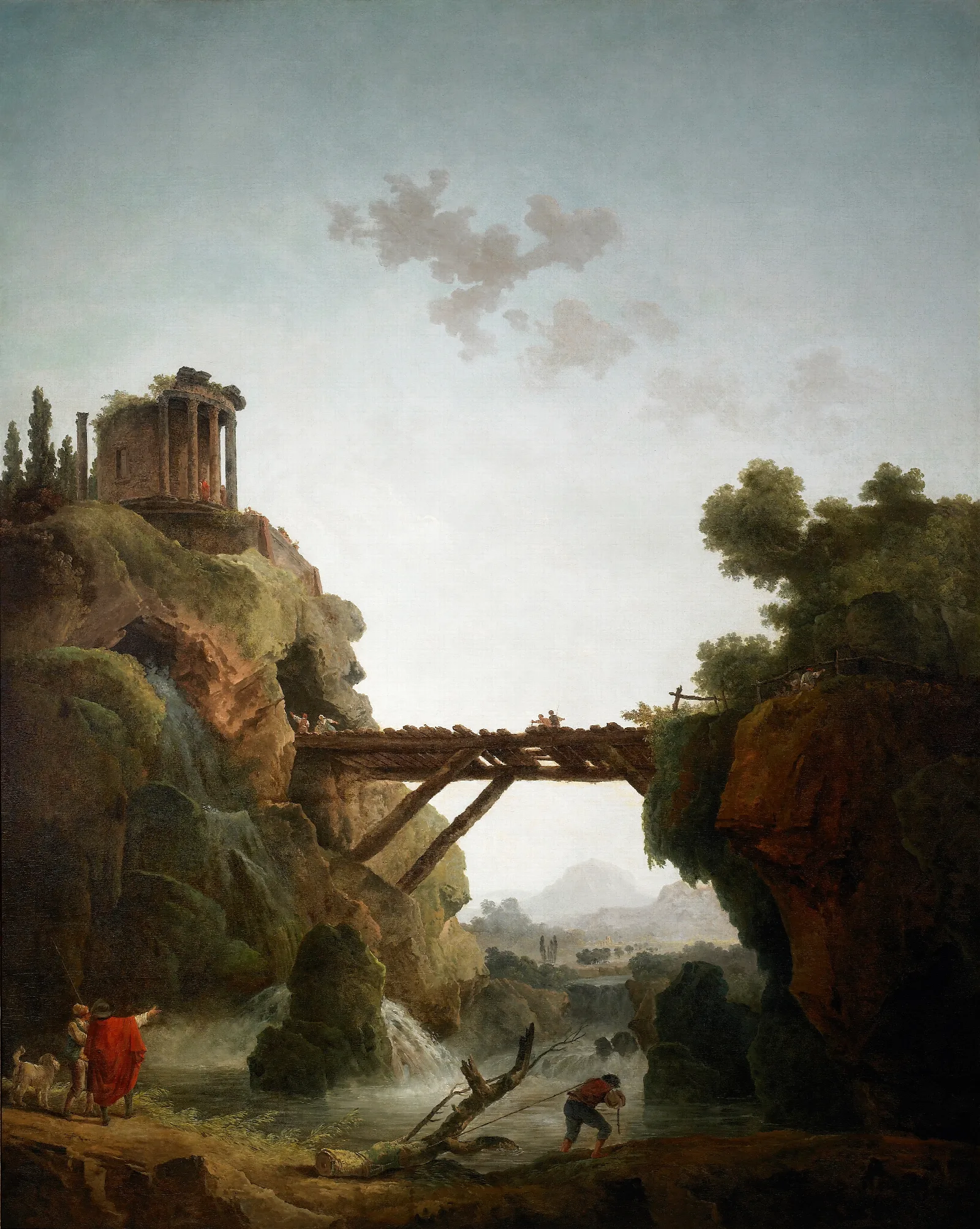 Fantastic View Of Tivoli Wall Art by Hubert Robert - Canvas Print