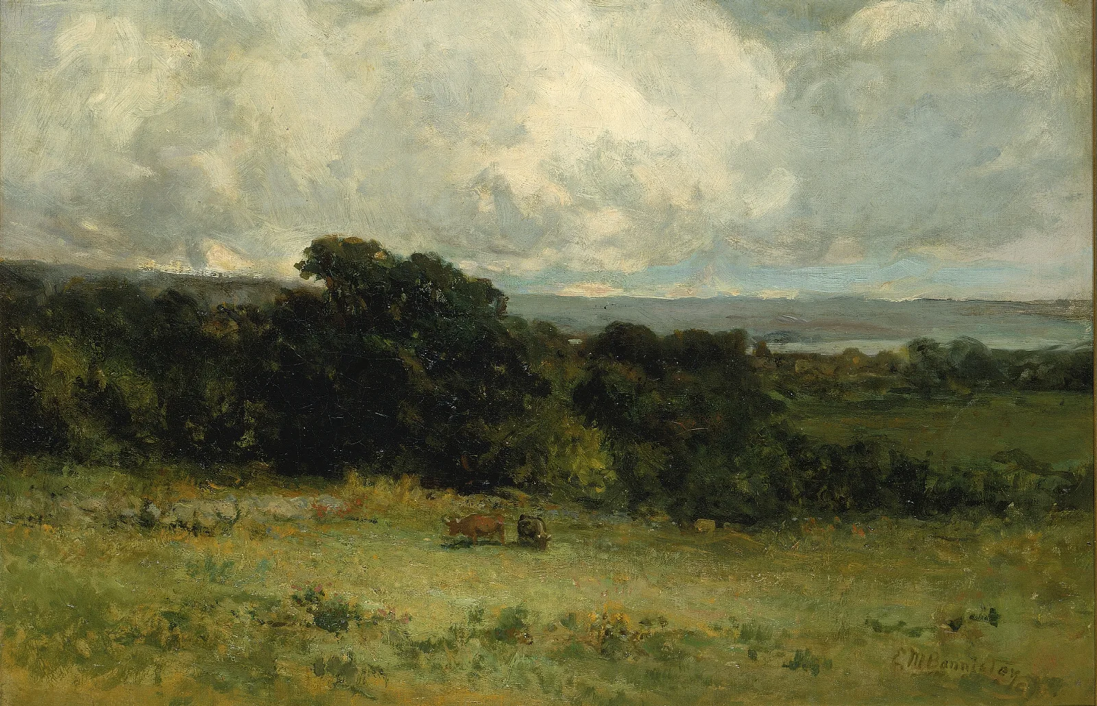 Pleasant Pastures Wall Art by Edward Mitchell Bannister - Canvas Print