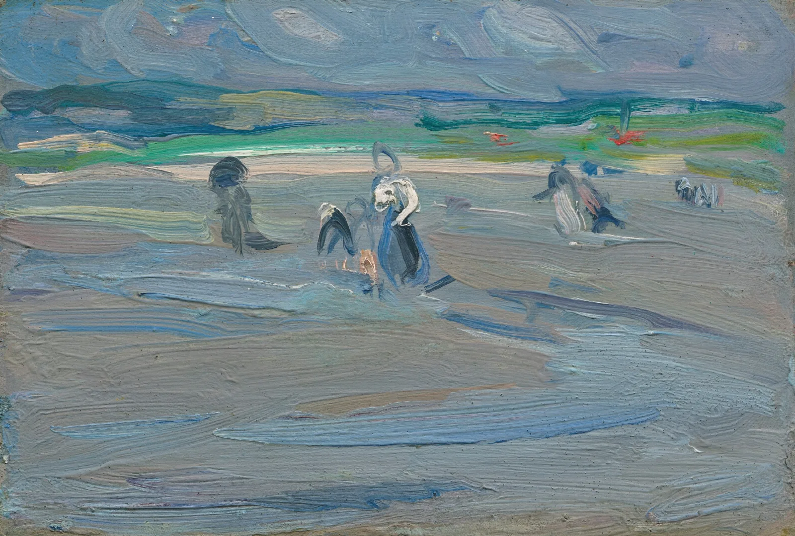 Figures On The Shore 2 Wall Art by Samuel John Peploe - Canvas Print
