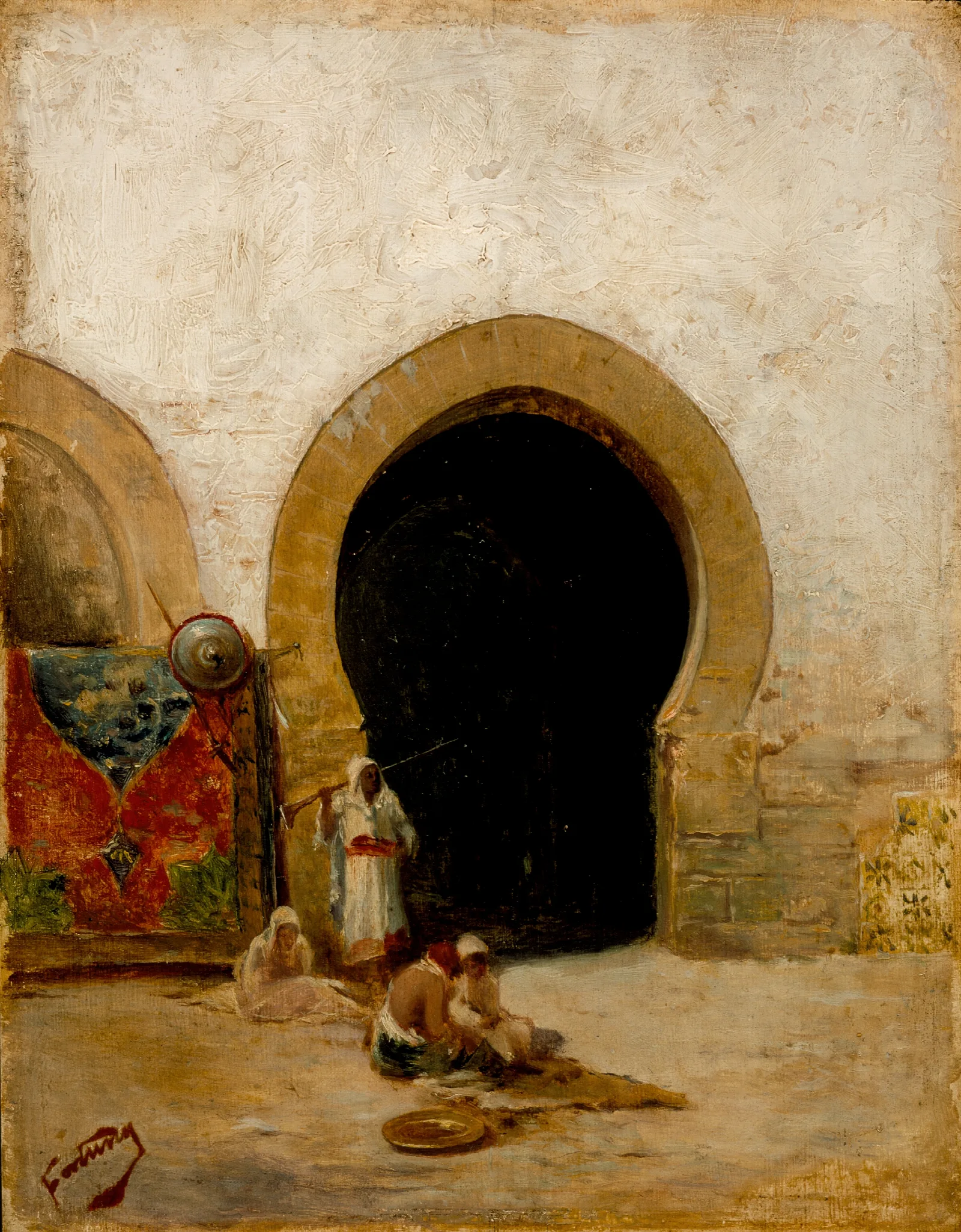 At The Gate Of The Seraglio Wall Art by Mariano Fortuny Marsal - Canvas Print