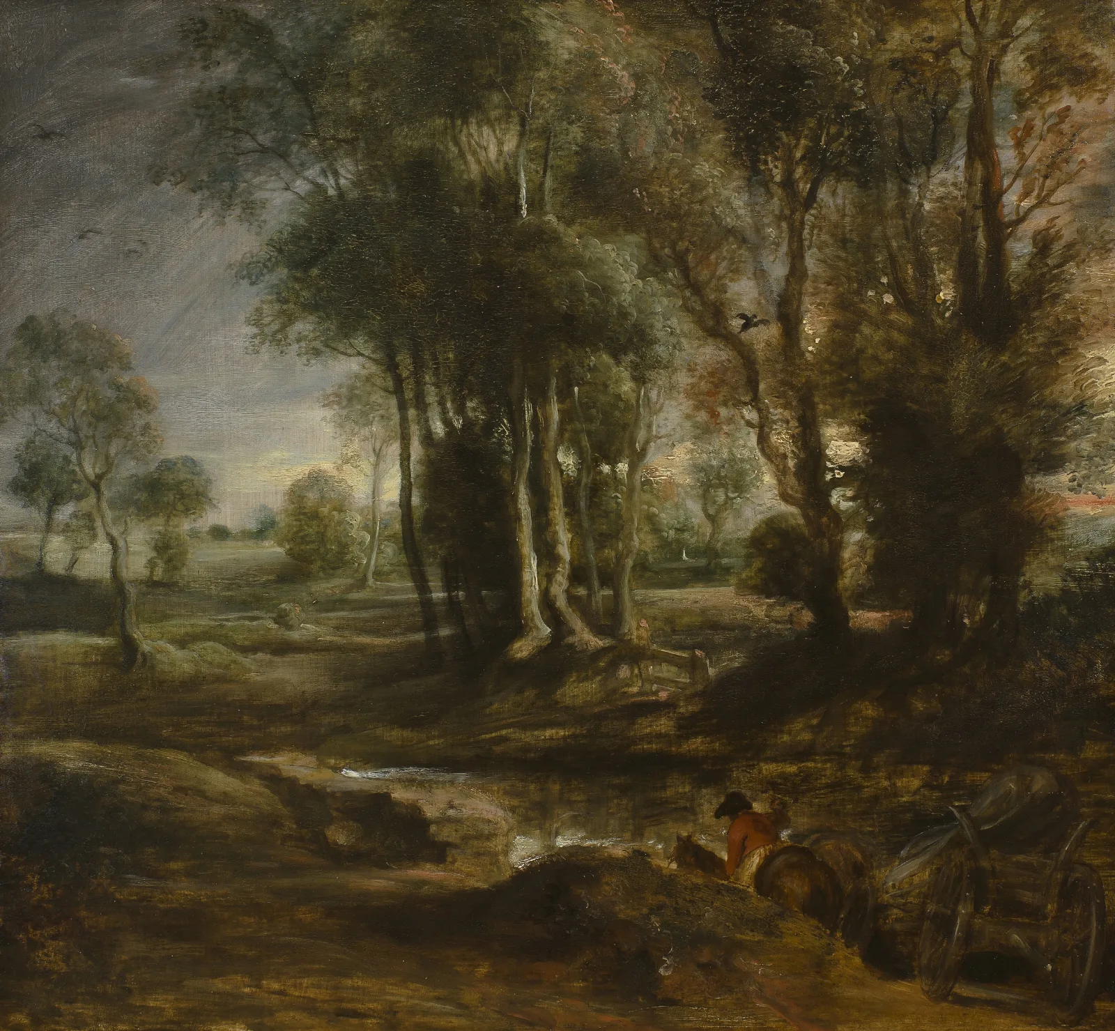 Evening Landscape With Timber Wagon Wall Art by Peter Paul Rubens - Canvas Print