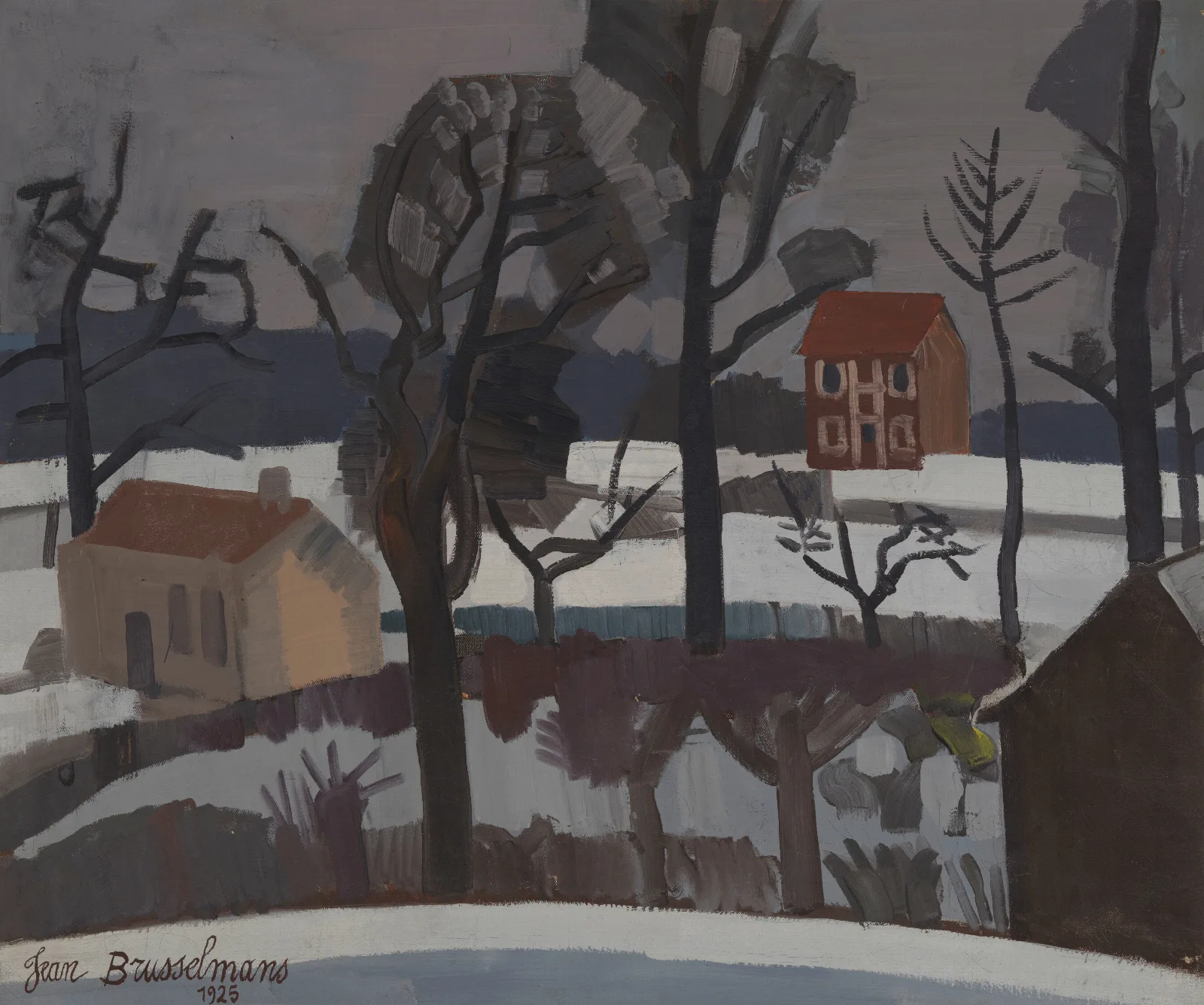 Winterlandschap Sneeuwlandschap Wall Art by Jean Brusselmans - Canvas Print