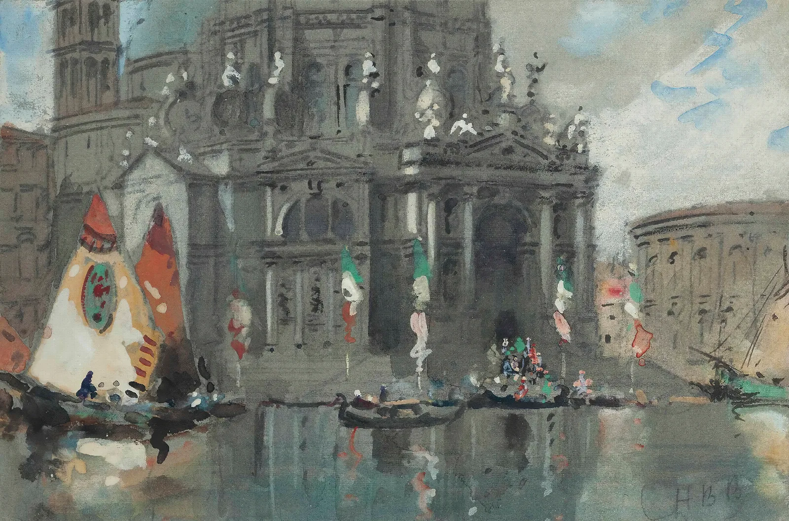 Santa Maria Della Salute Venice 3 Wall Art by Hercules Brabazon Brabazon - Canvas Print
