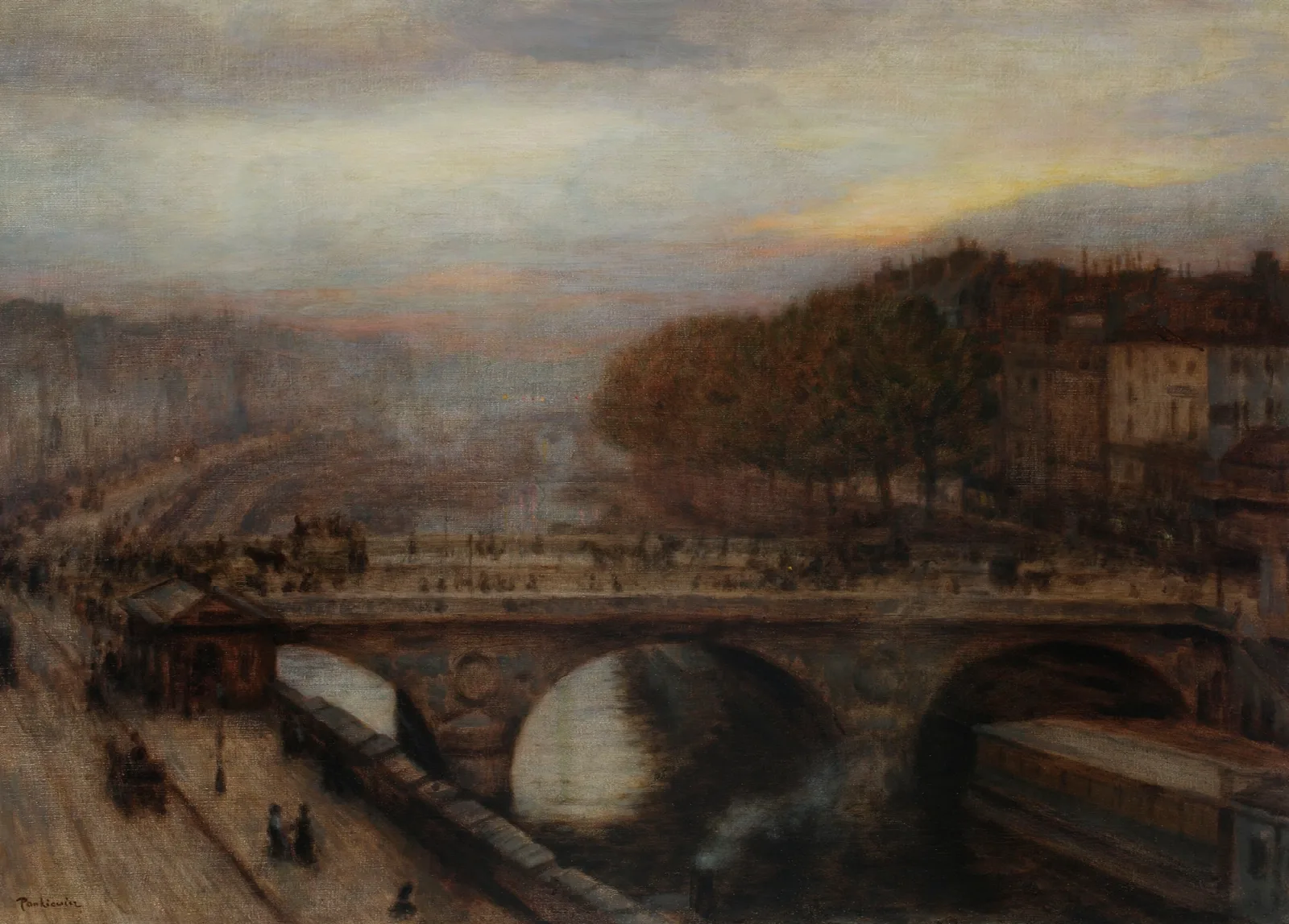 Bridge On The Seine 3 Wall Art by Józef Pankiewicz - Canvas Print