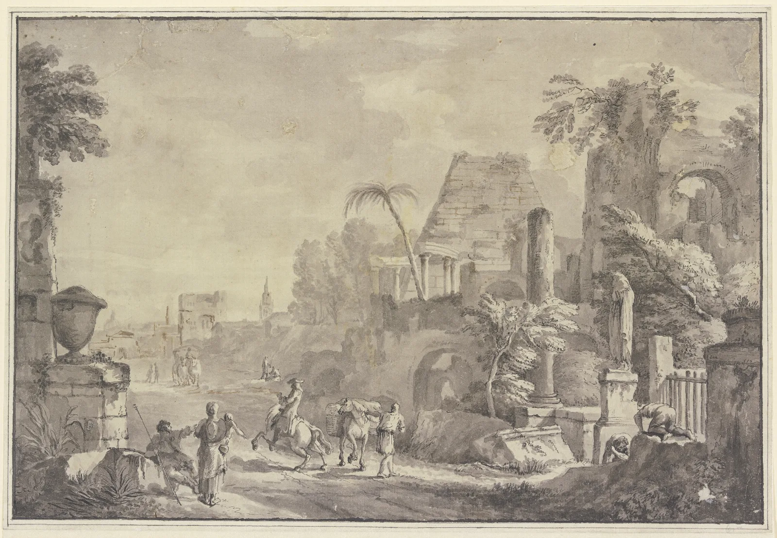 Heroic Landscape 5 Wall Art by Hubert Robert - Canvas Print